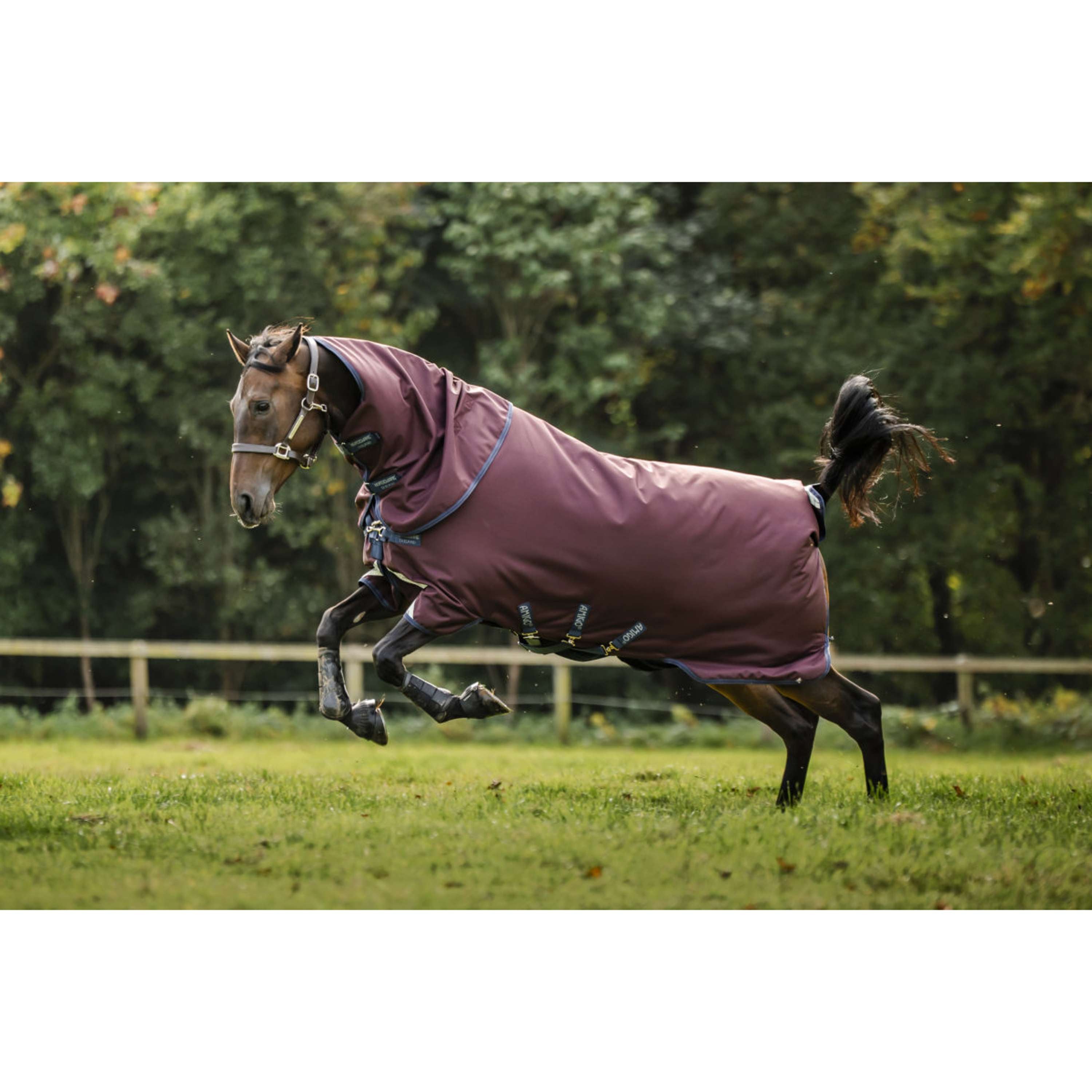 Amigo Neck Cover Turnout 1200D 0g Burgundy/Navy/Titanium Grey