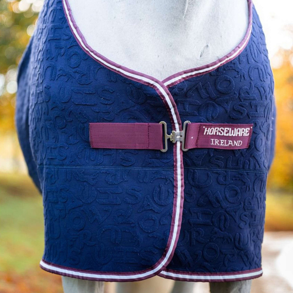 Horseware Embossed Jersey Cooler Navy/Burgundy/White