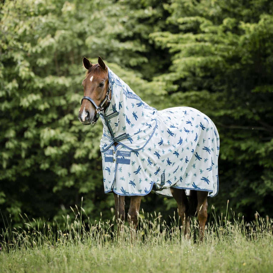Amigo Neck Cover Bug Rug Dragonfly Print/Silver/Blue/Sage