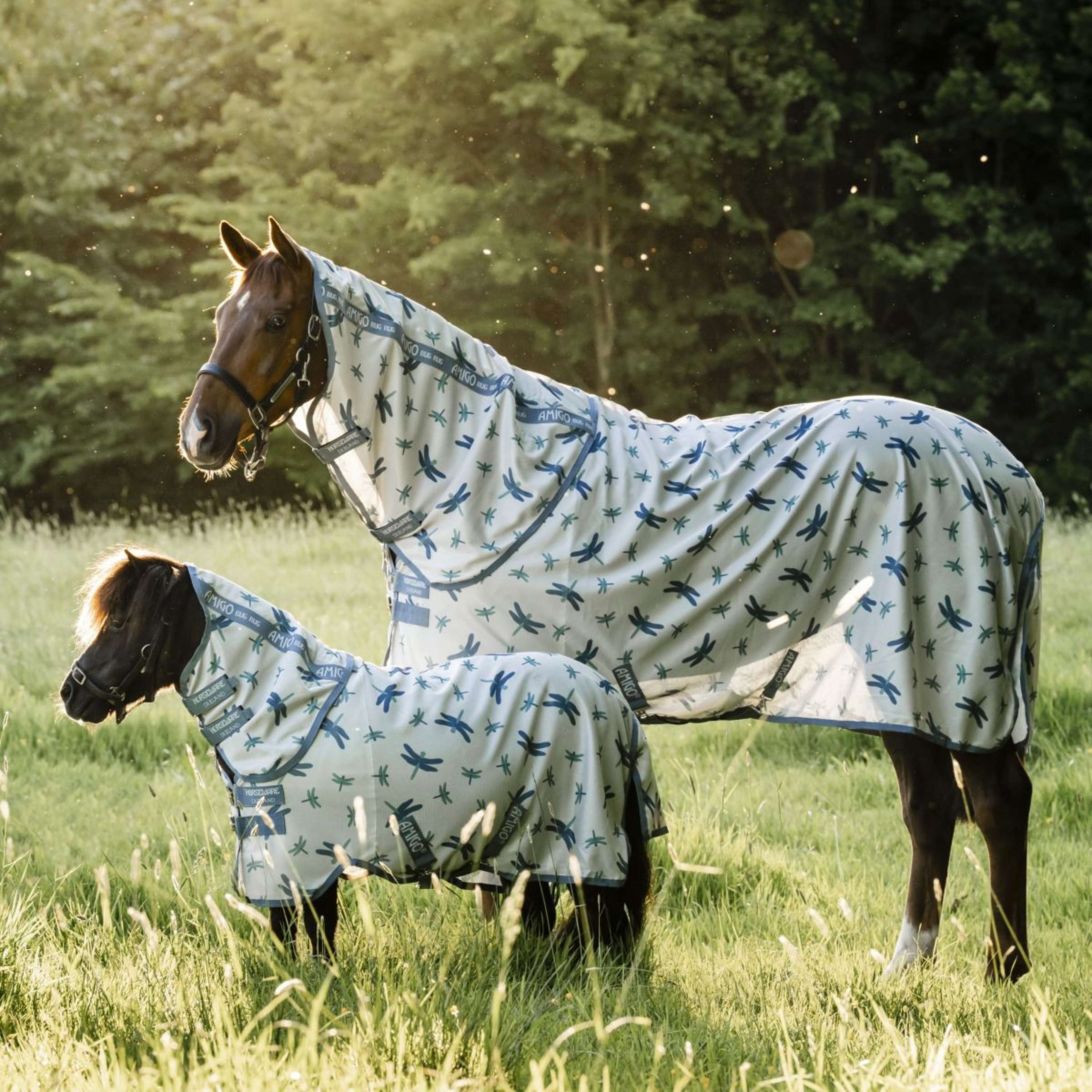 Amigo Bug Rug Plus Dragonfly Print/Silver/Blue/Sage Amigo Bug Rug Plus Dragonfly Print/Silver/Blue/Sage