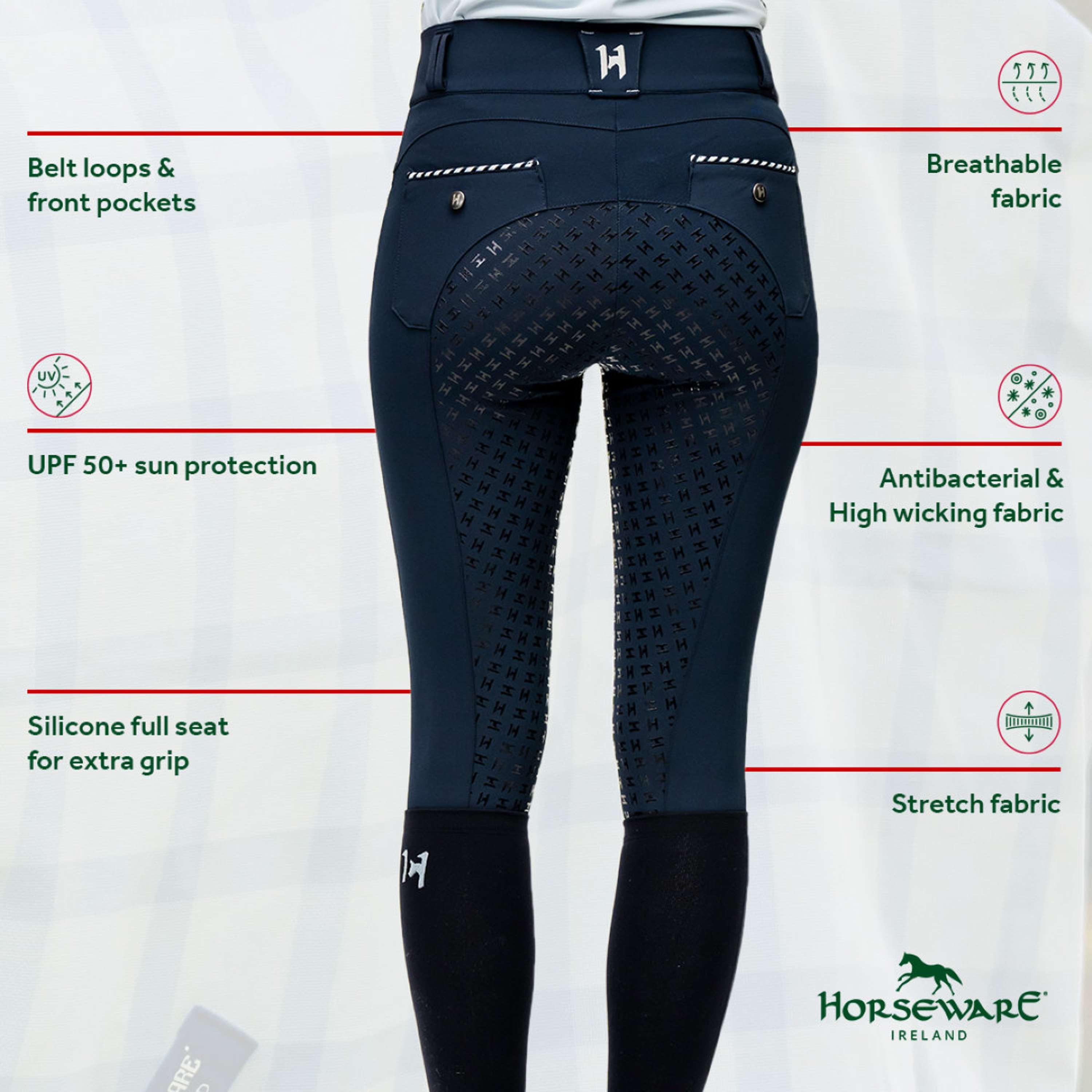 Horseware Breeches Newmarket High Rise Full Seat Navy