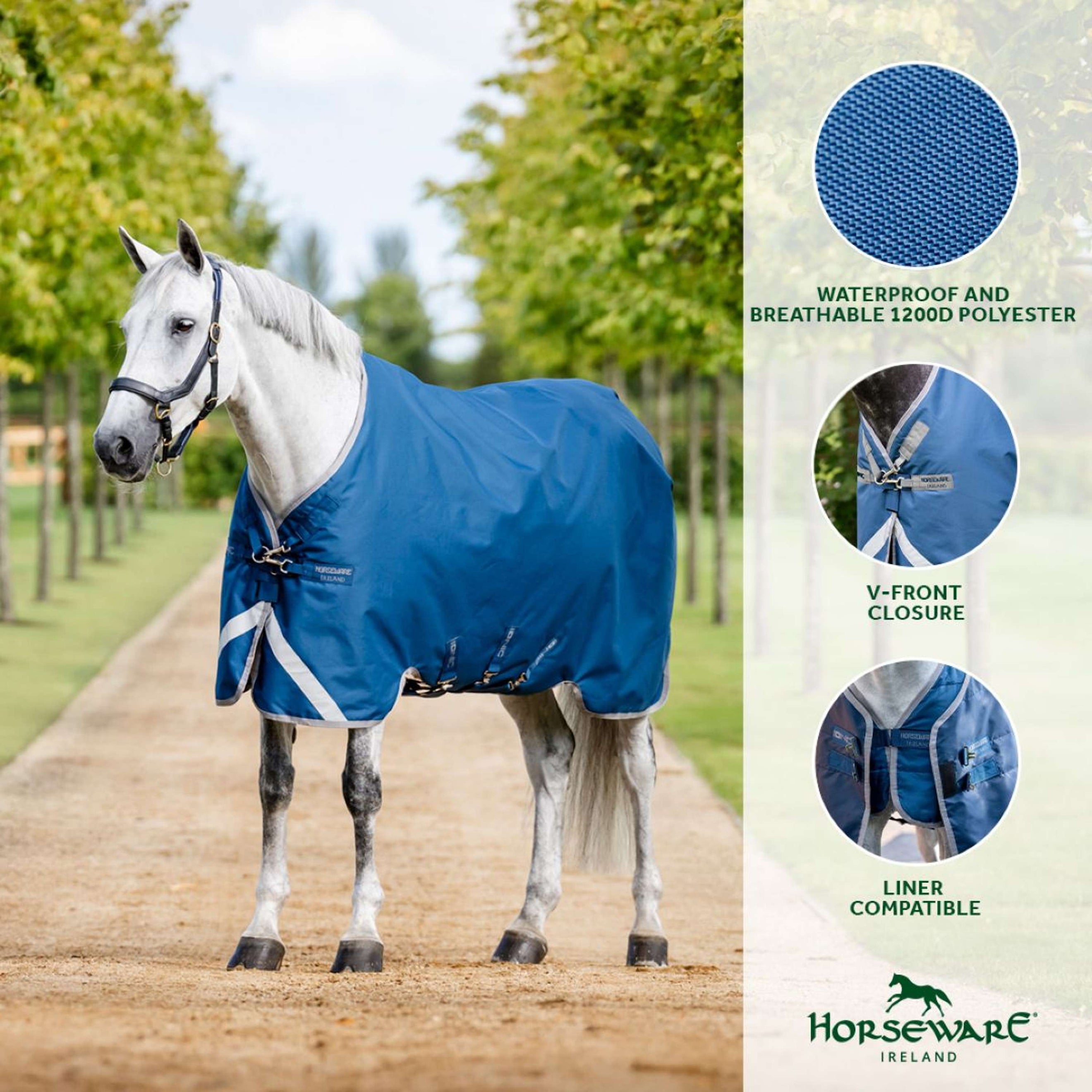 Horseware Therapy Turnout Ionic 100g Imperial Blue/Silver/Navy