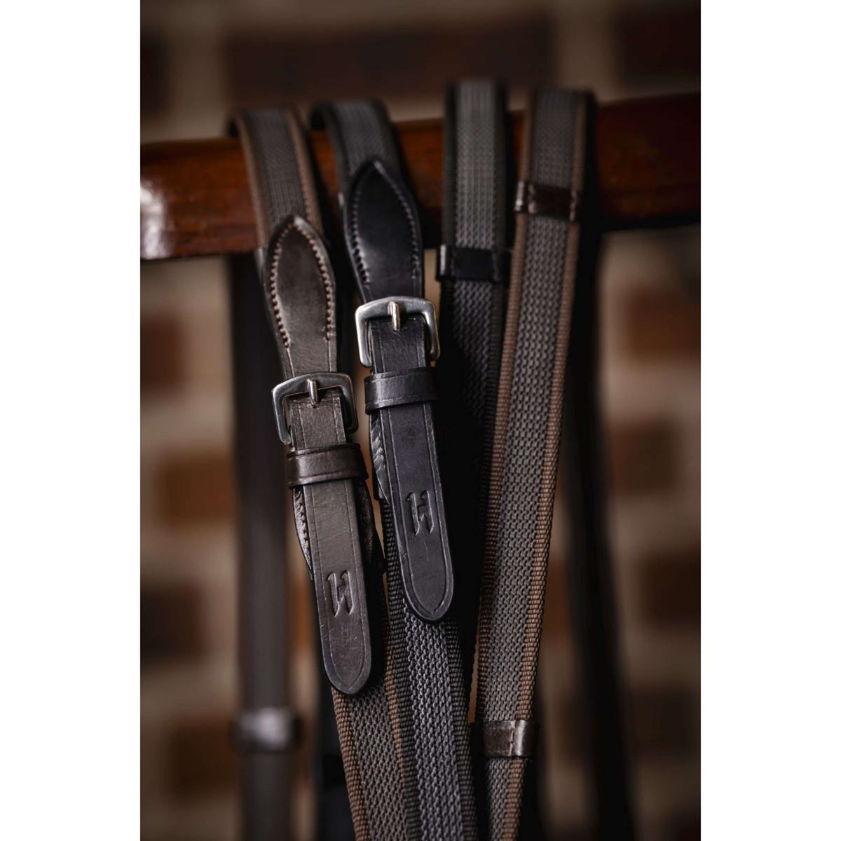 Horseware Reins Rubber Grip Continental Black