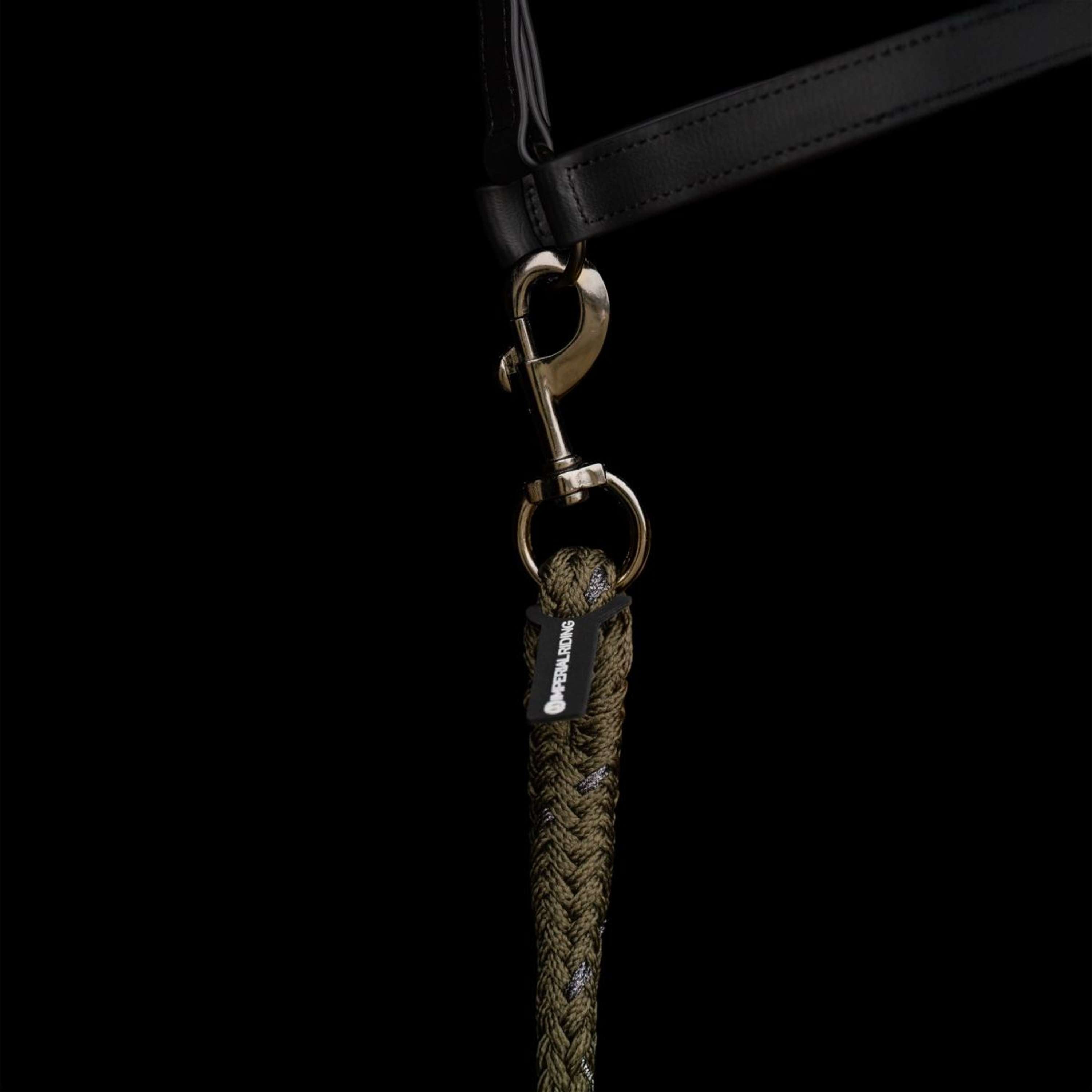 Imperial Riding Lead Rope IRHDeluxe with Carabiner Olive Green