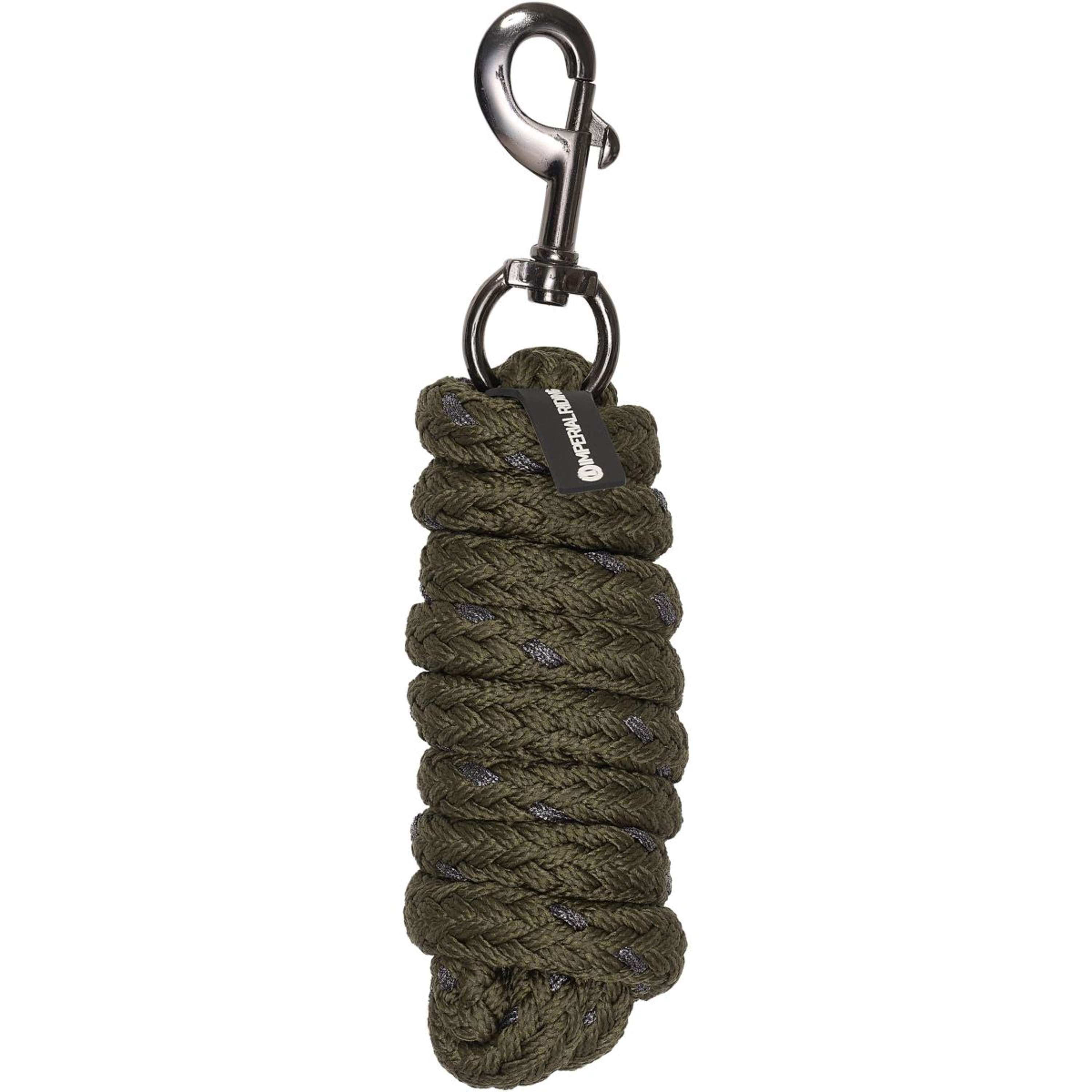 Imperial Riding Lead Rope IRHDeluxe with Carabiner Olive Green