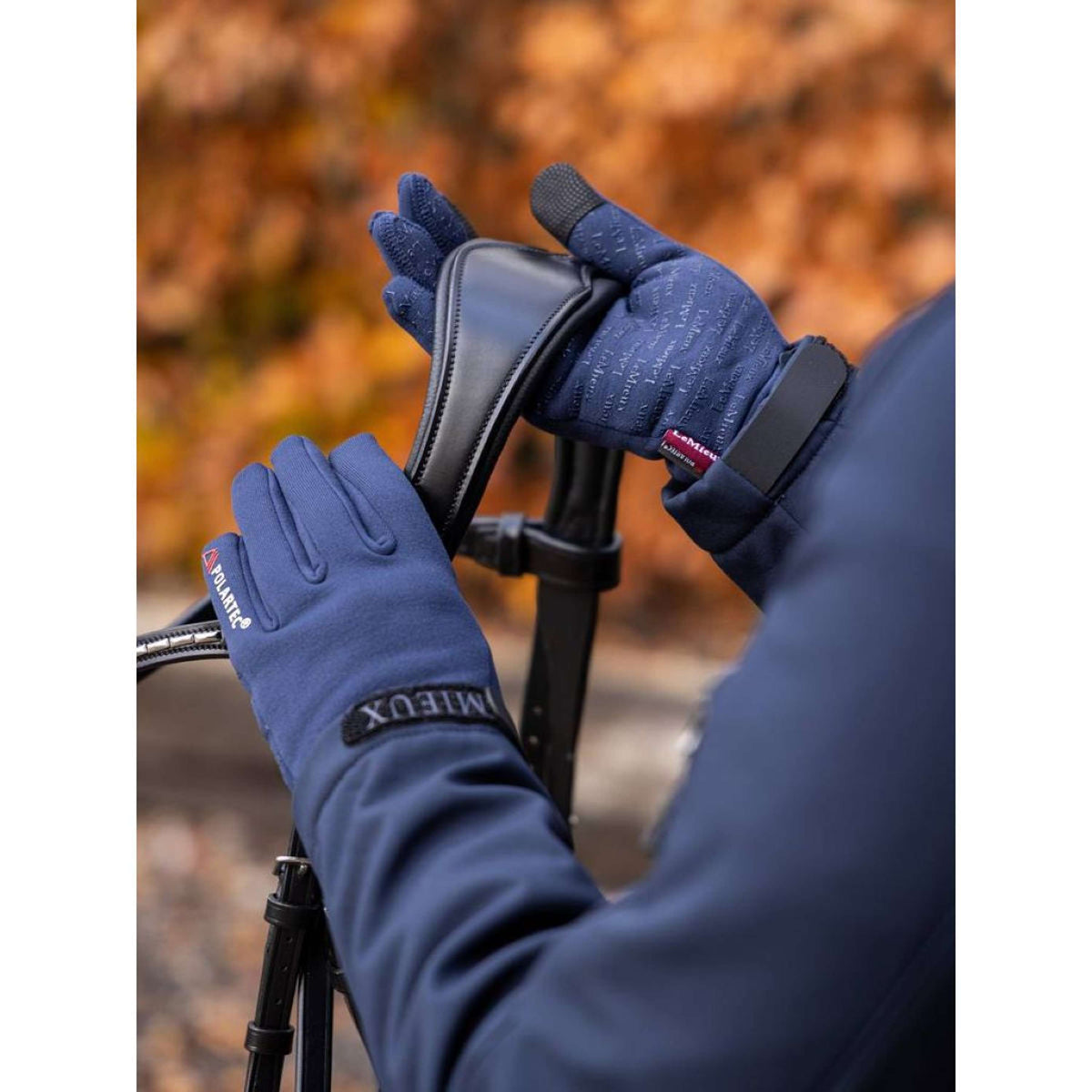 LeMieux Riding Gloves Polartec Navy