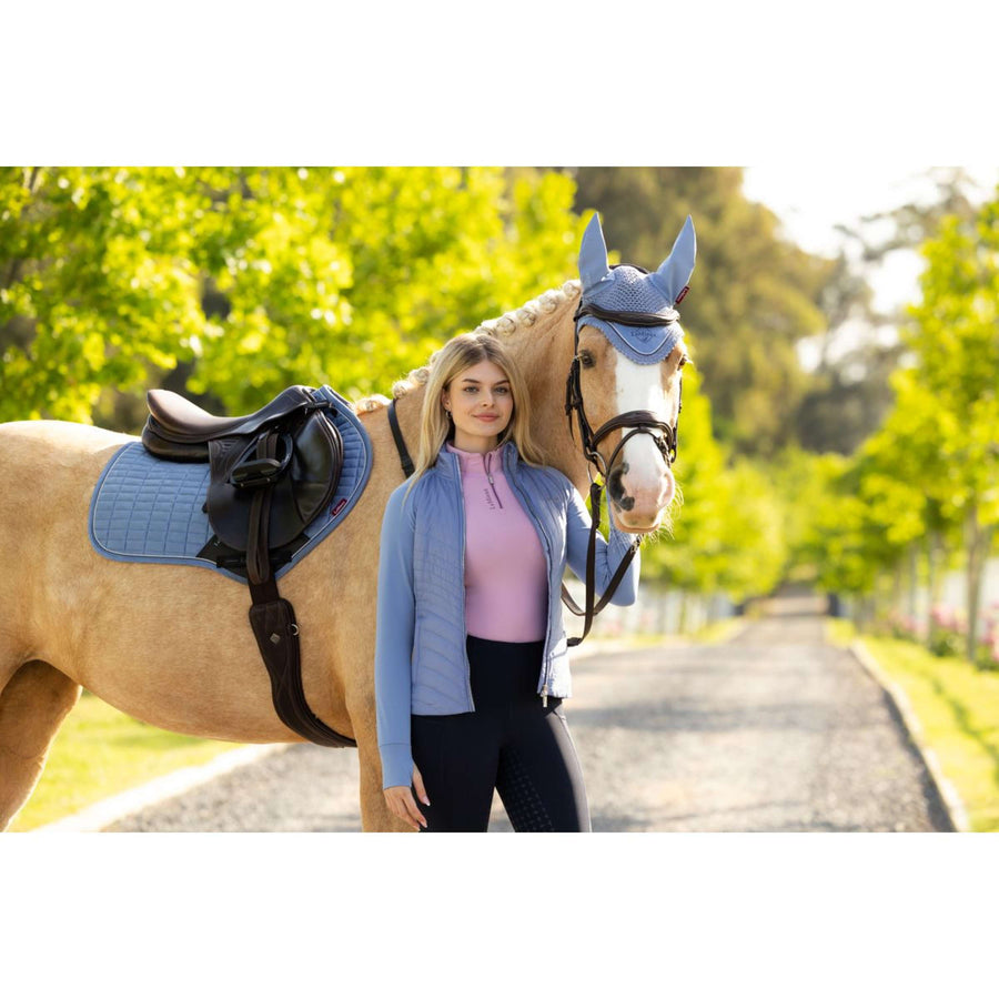 LeMieux Saddlepad Suede Close Contact Square Jumping Powder Blue