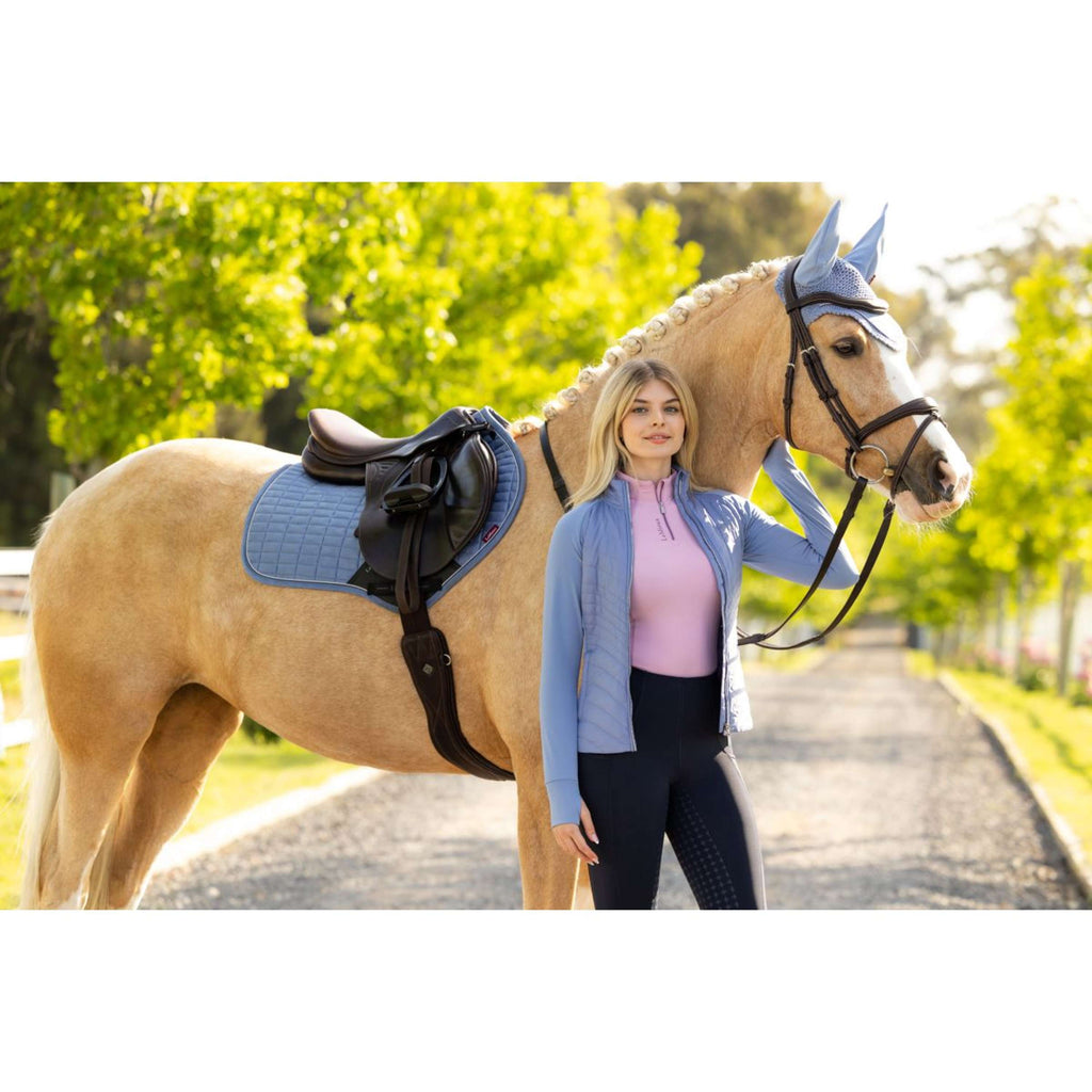 LeMieux Saddlepad Suede Close Contact Square Jumping Powder Blue