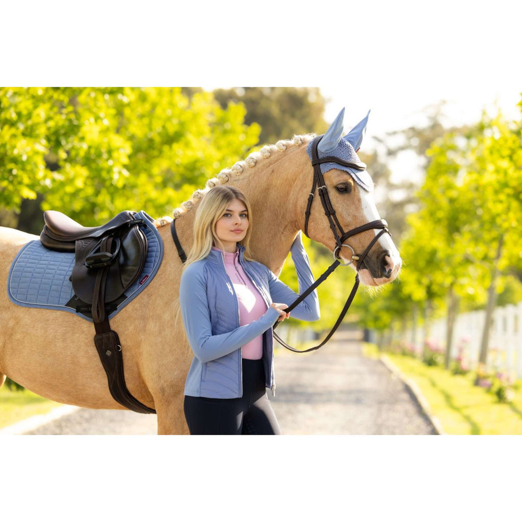 LeMieux Saddlepad Suede Close Contact Square Jumping Powder Blue