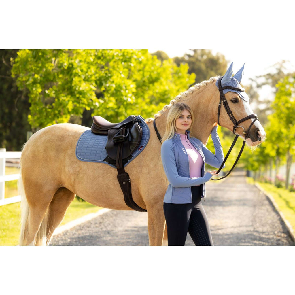 LeMieux Saddlepad Suede Close Contact Square Jumping Powder Blue