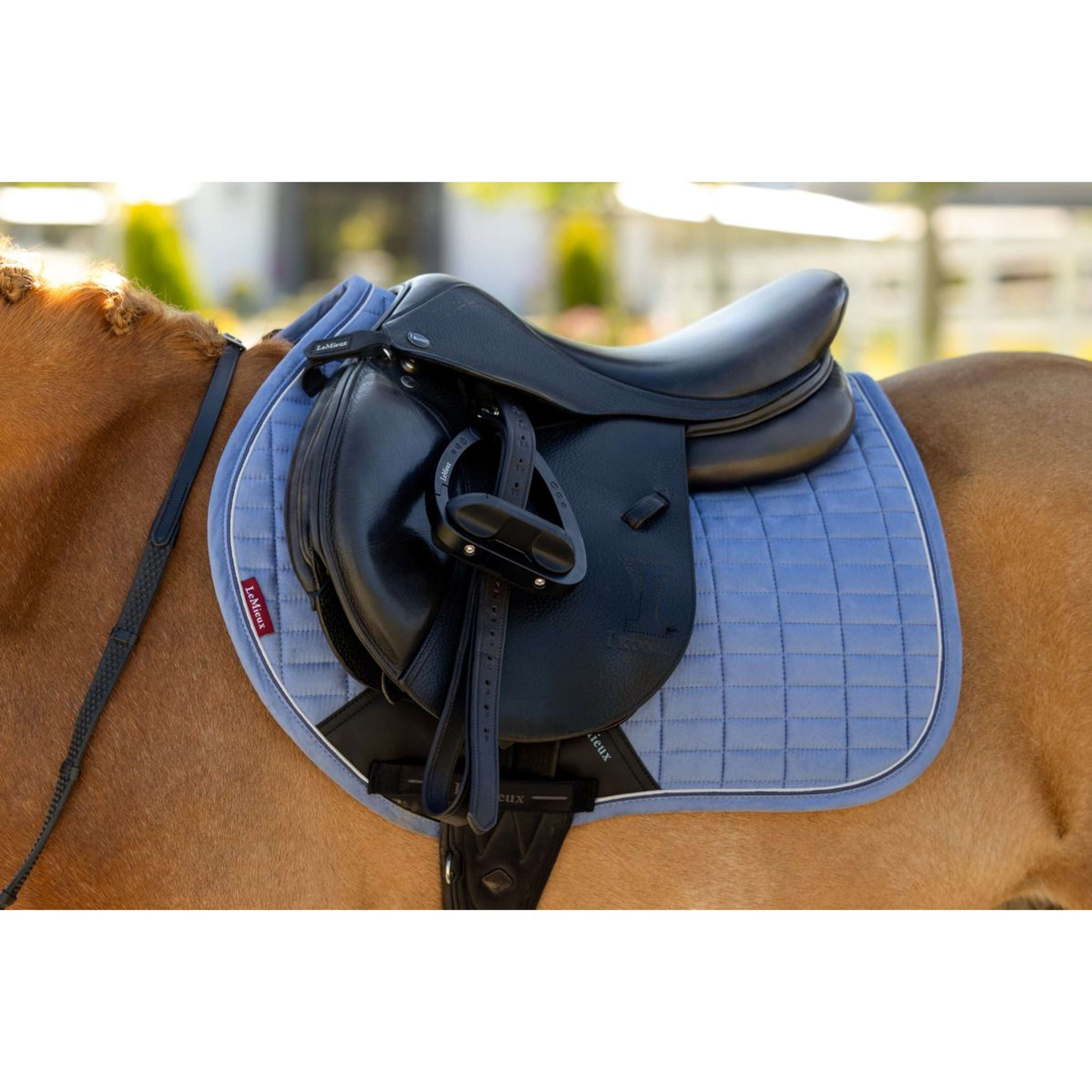 LeMieux Saddlepad Mini Suede Close Contact Square Jumping Powder Blue
