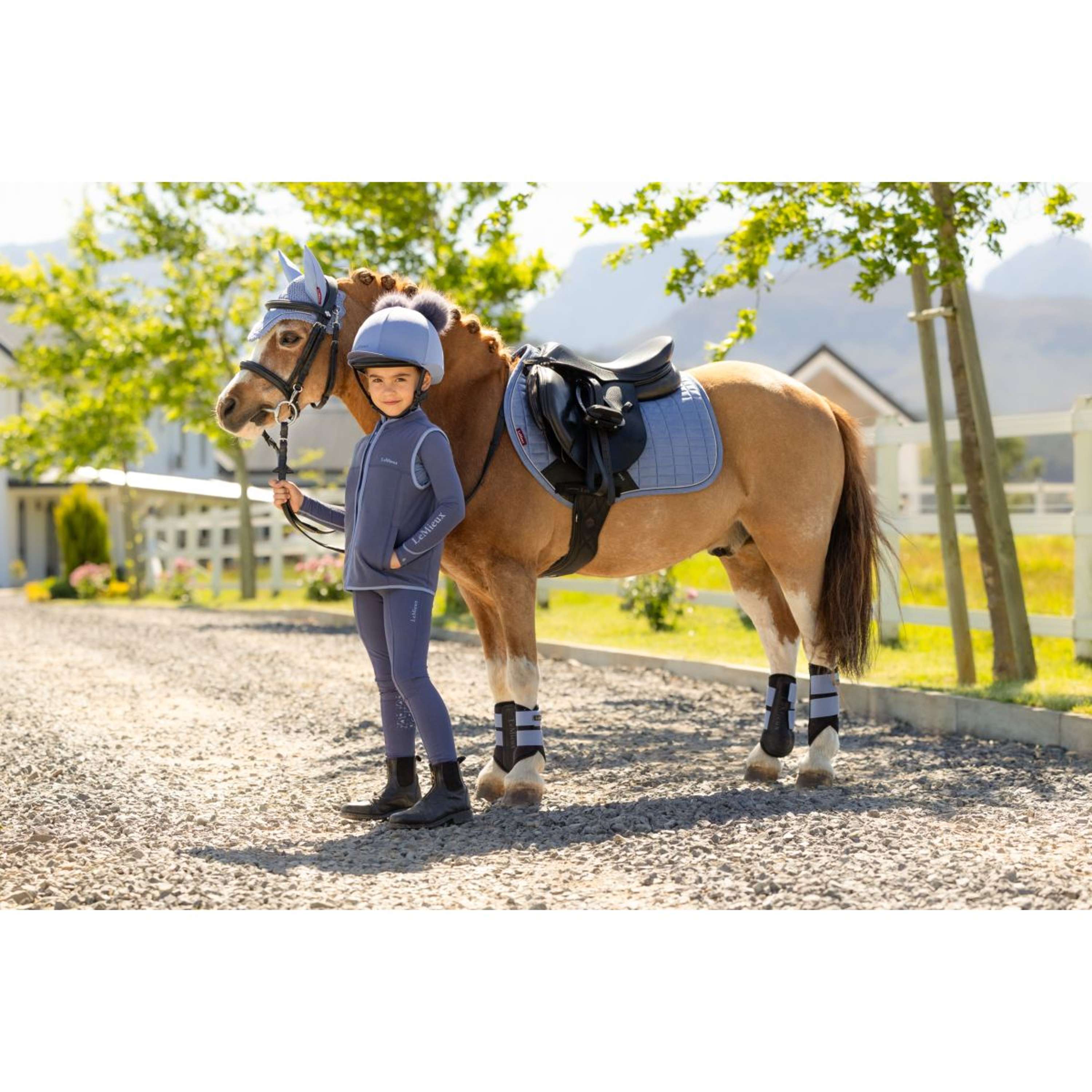 LeMieux Saddlepad Mini Suede Close Contact Square Jumping Powder Blue