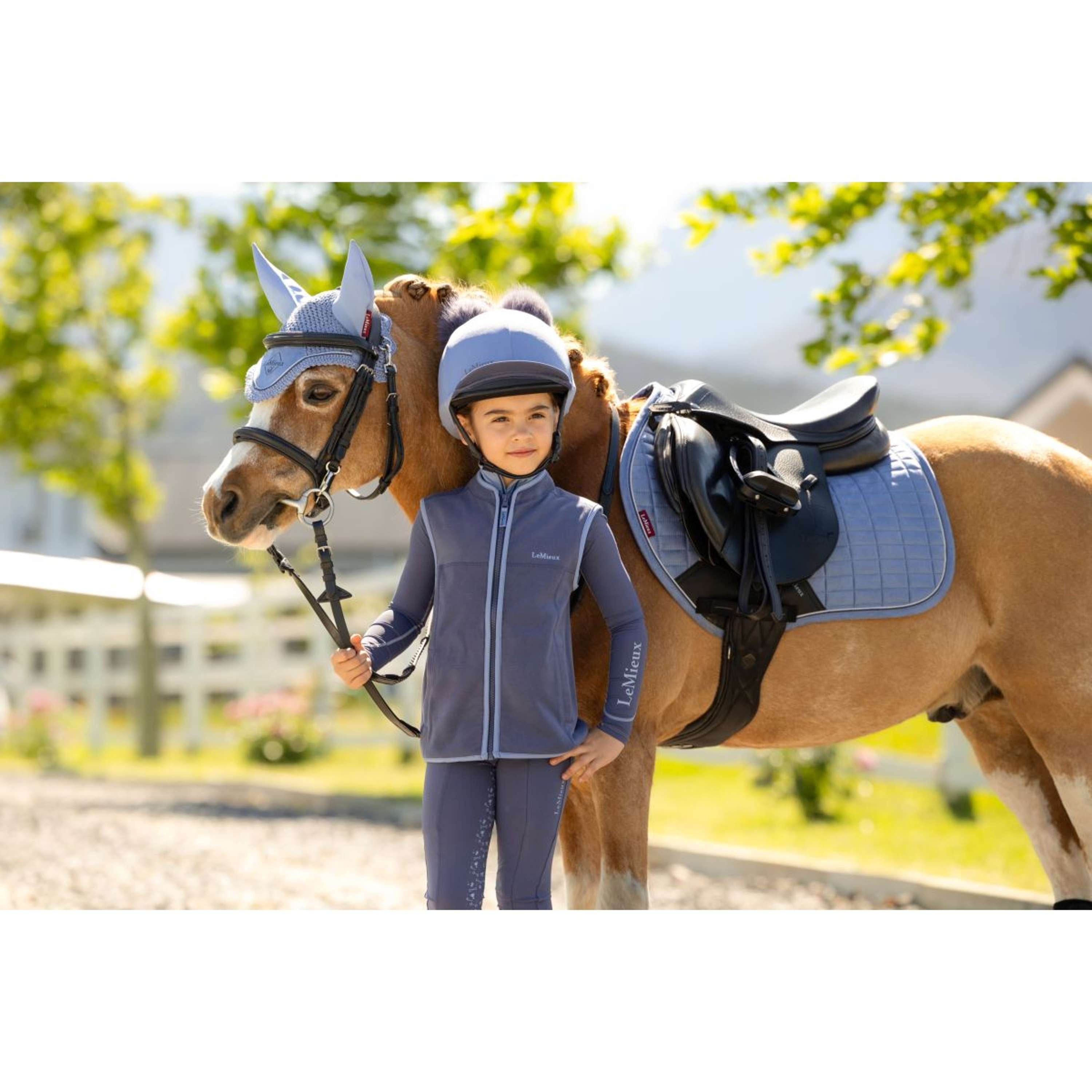 LeMieux Saddlepad Mini Suede Close Contact Square Jumping Powder Blue