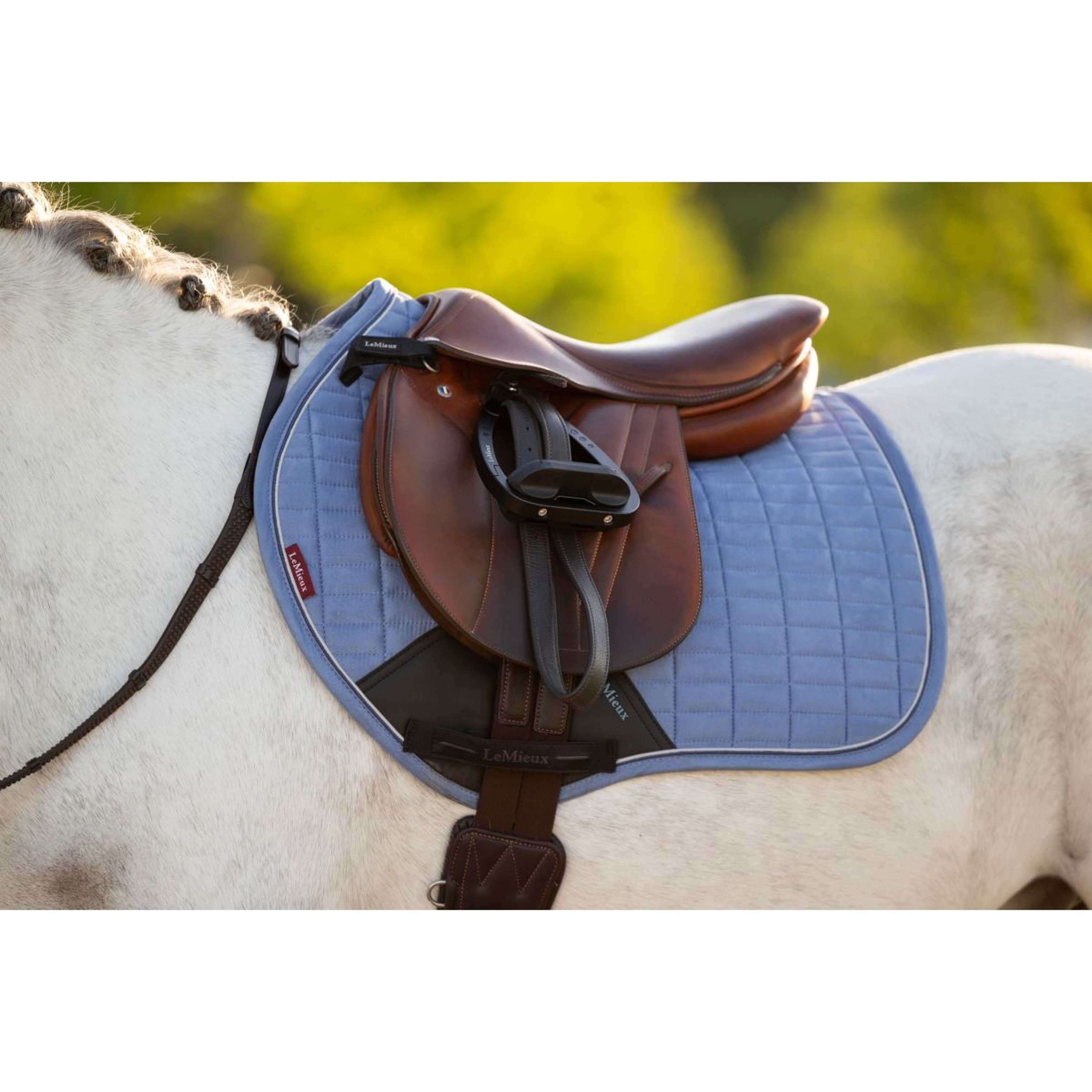 LeMieux Saddlepad Mini Suede Close Contact Square Jumping Powder Blue