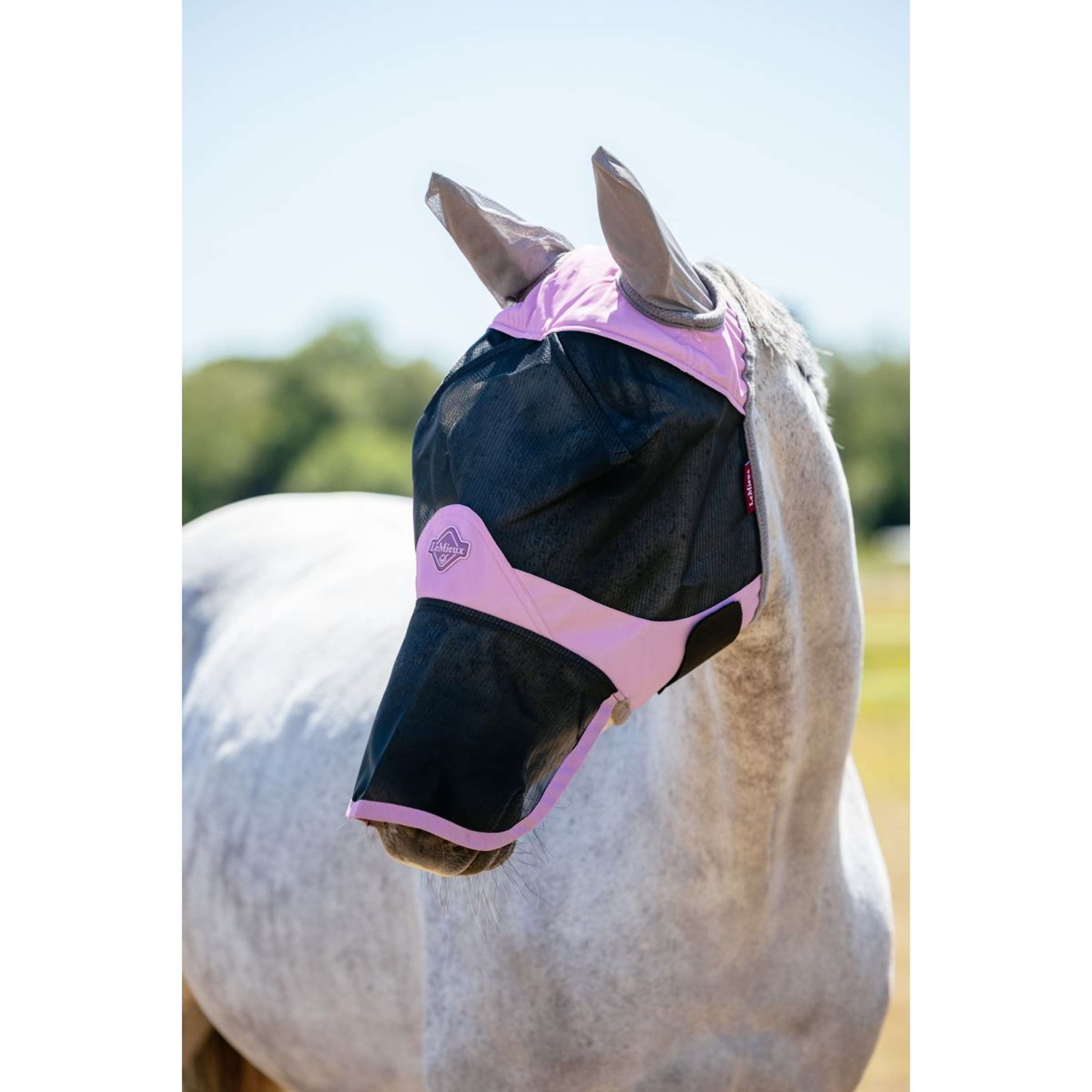 LeMieux Fly Mask Visor-Tek With Nose Protection Fondant