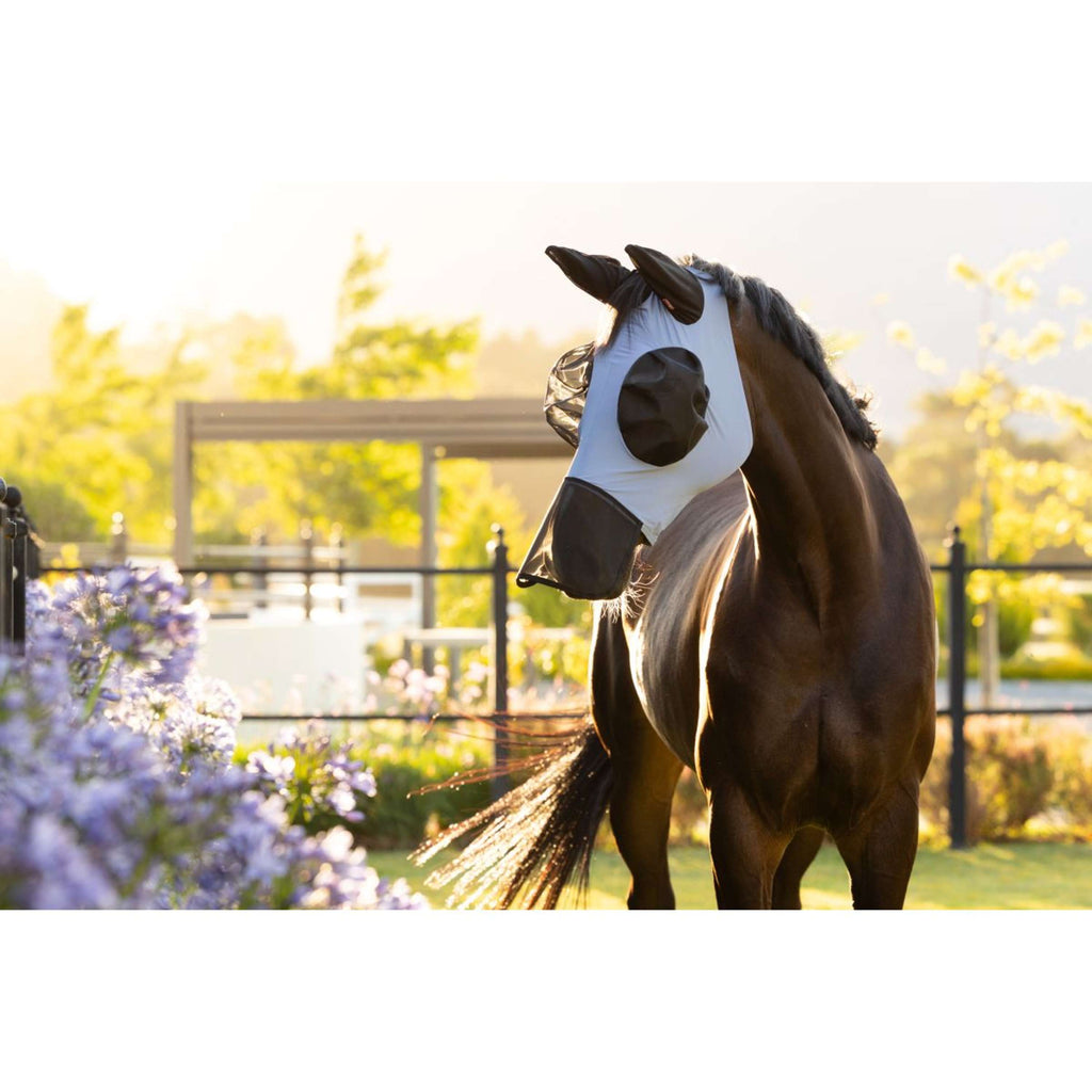 LeMieux Fly Mask Bug Relief With Nose Protection Powder Blue