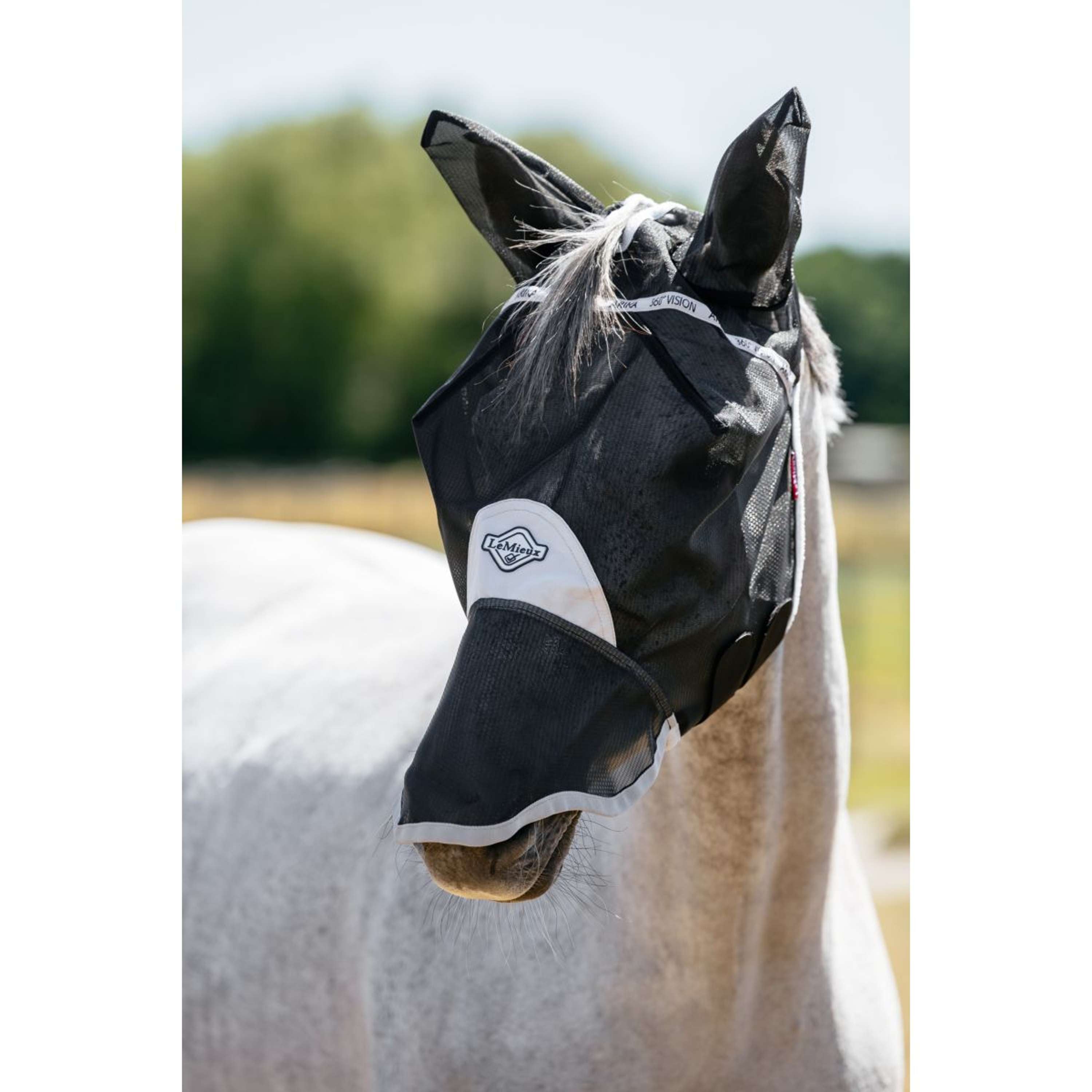 LeMieux Fly Mask 360 Vision With Nose Protection Grey