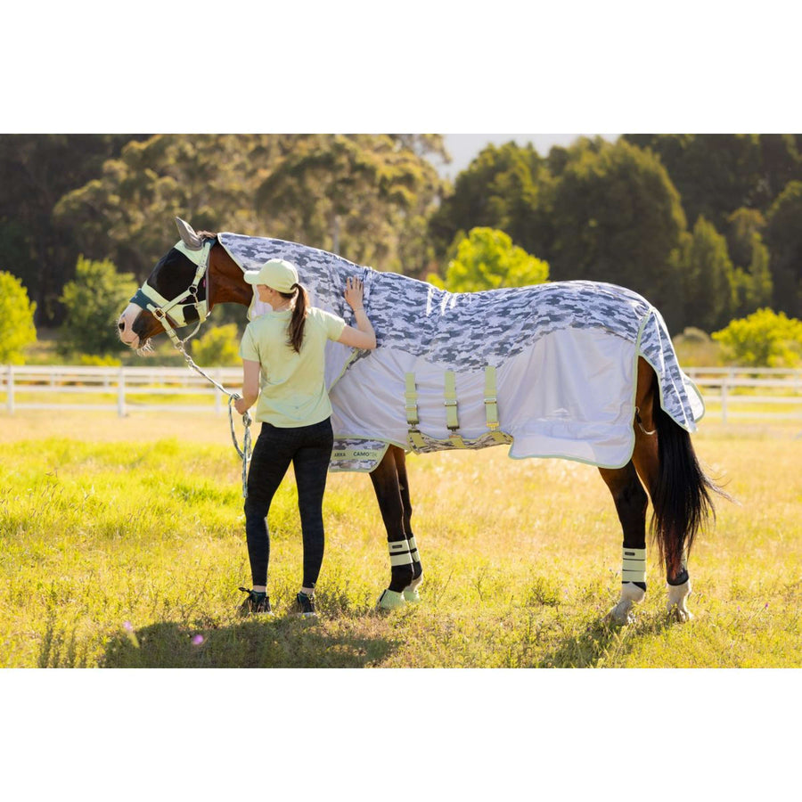 LeMieux Fly Rug Arika Camo-Tek with a Hood Macaron
