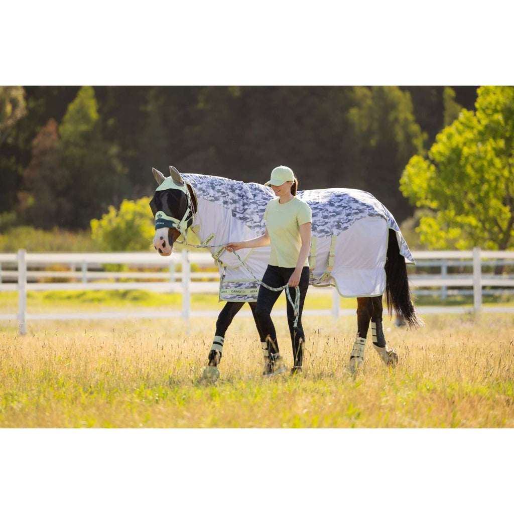 LeMieux Fly Rug Arika Camo-Tek with a Hood Macaron