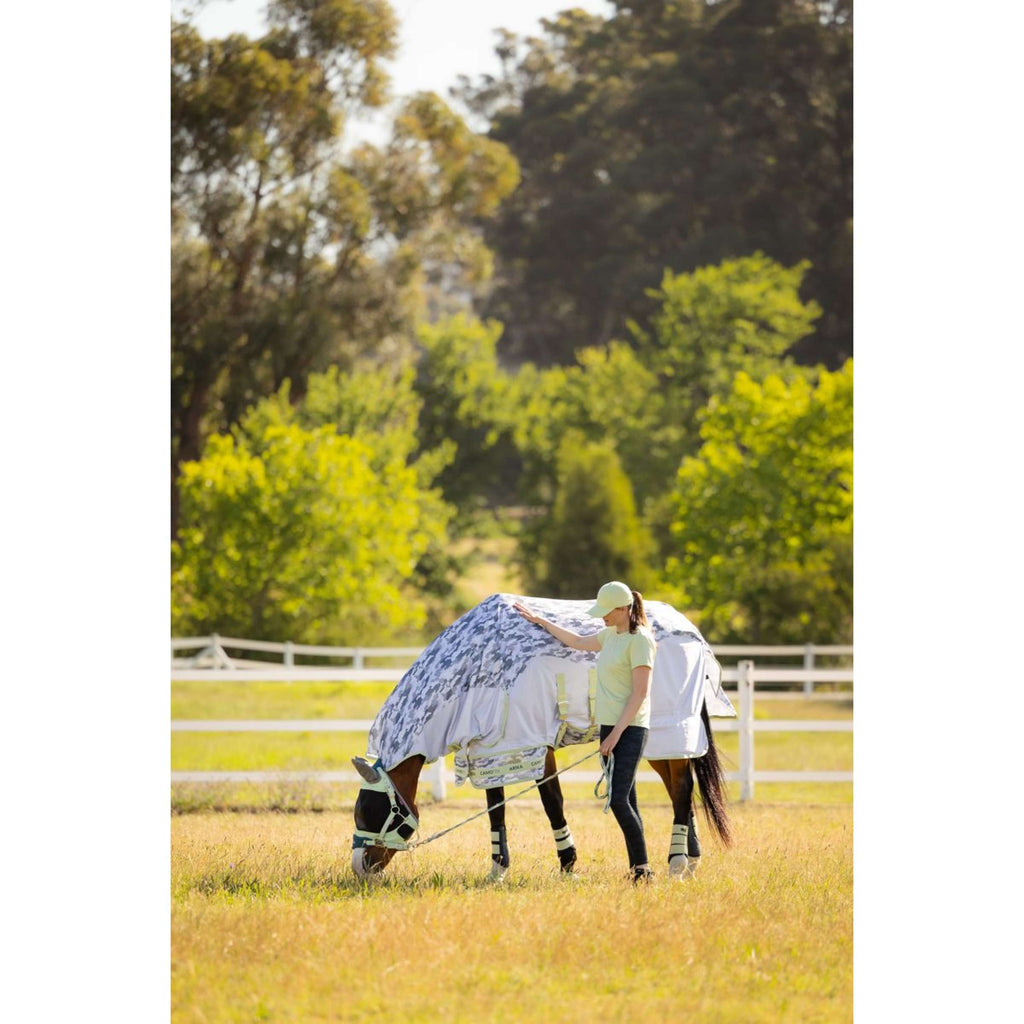 LeMieux Fly Rug Arika Camo-Tek with a Hood Macaron