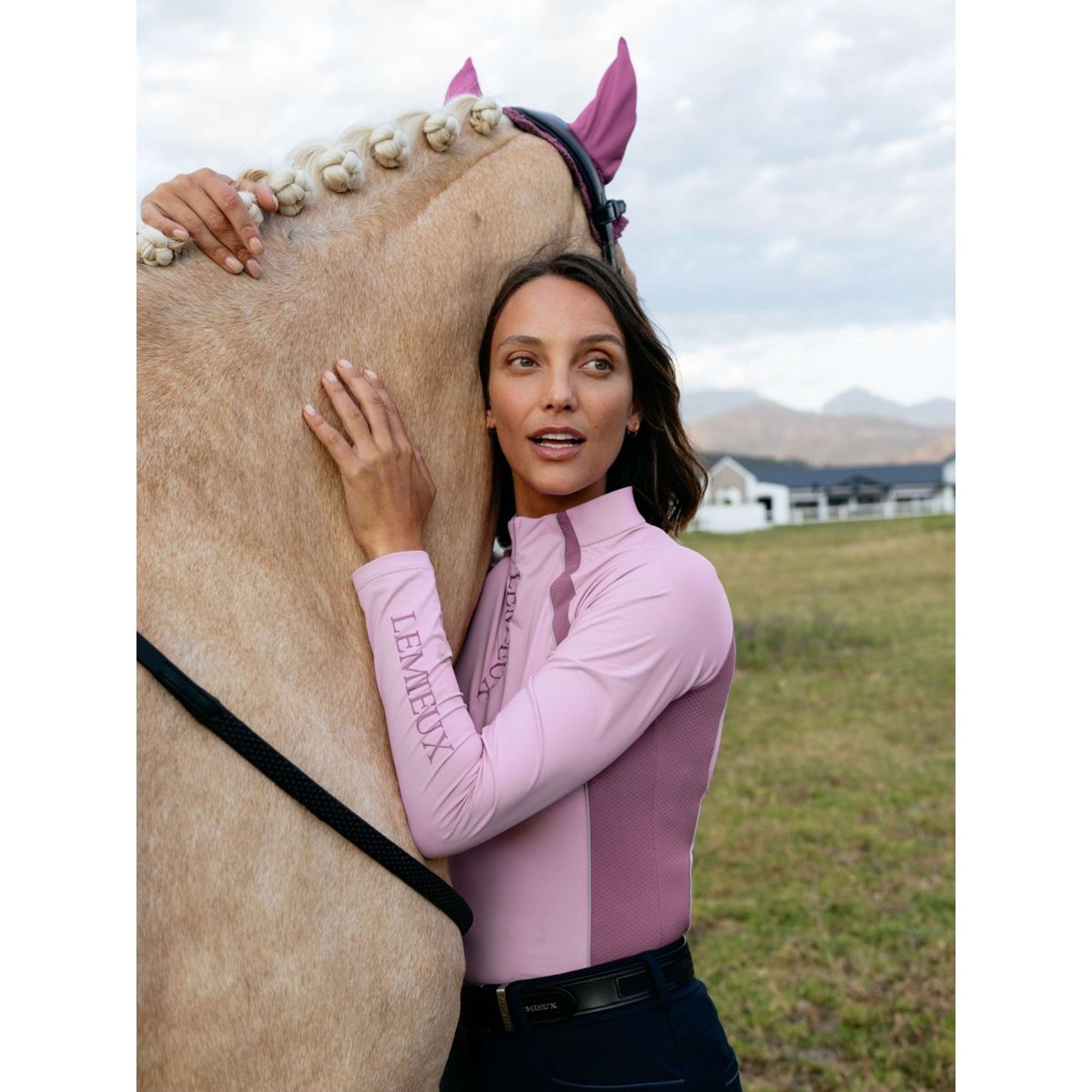 LeMieux Base Layer Philippa Mesh Long Sleeves Fondant