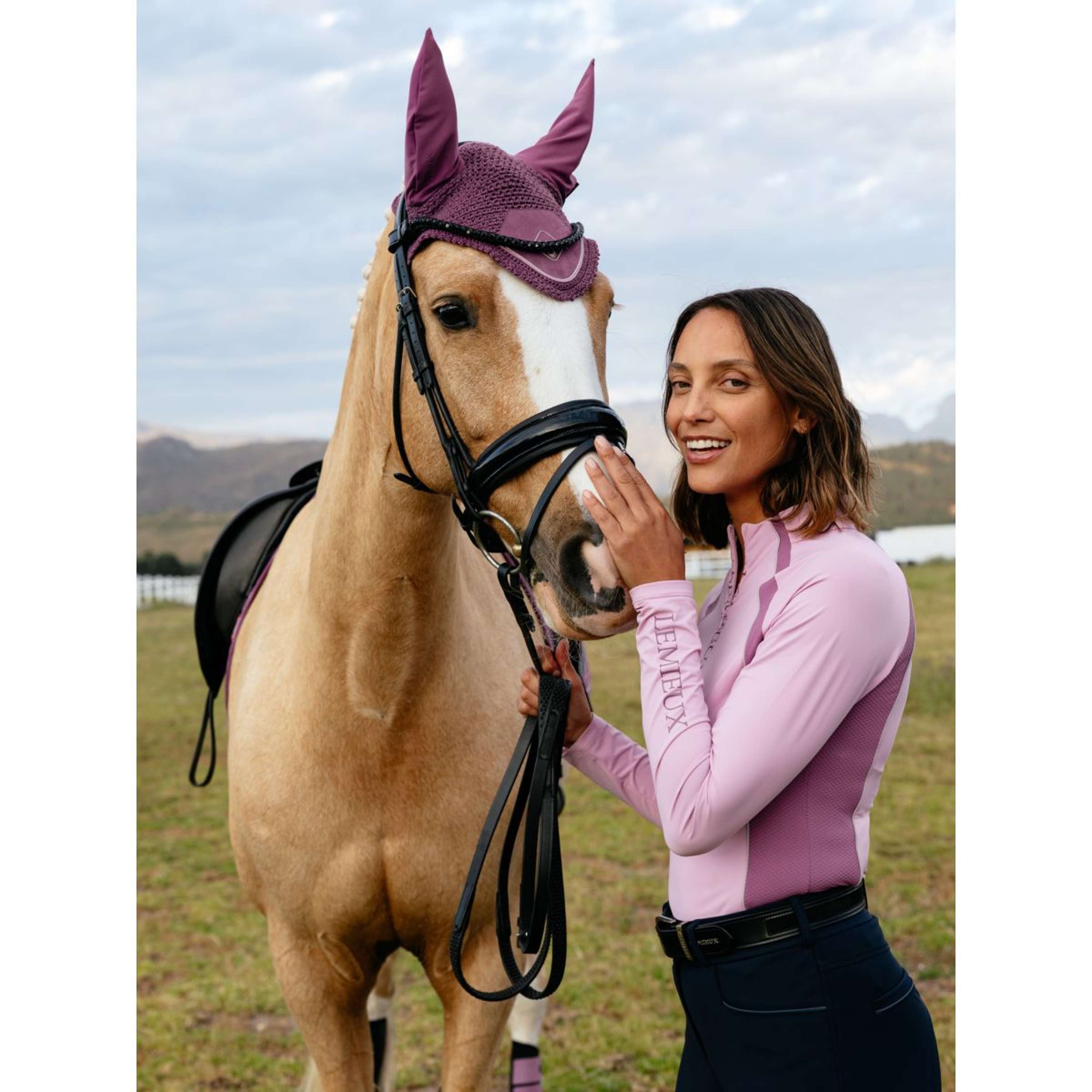 LeMieux Base Layer Philippa Mesh Long Sleeves Fondant