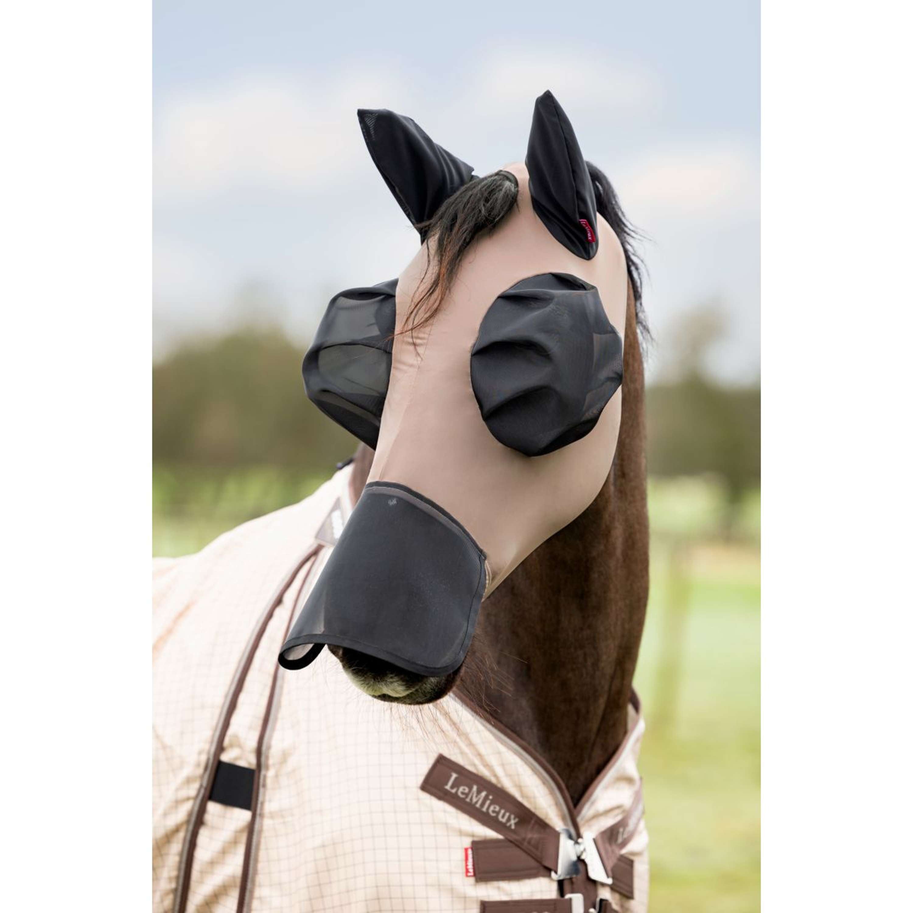 LeMieux Fly Mask Bug Relief With Nose Protection Walnut