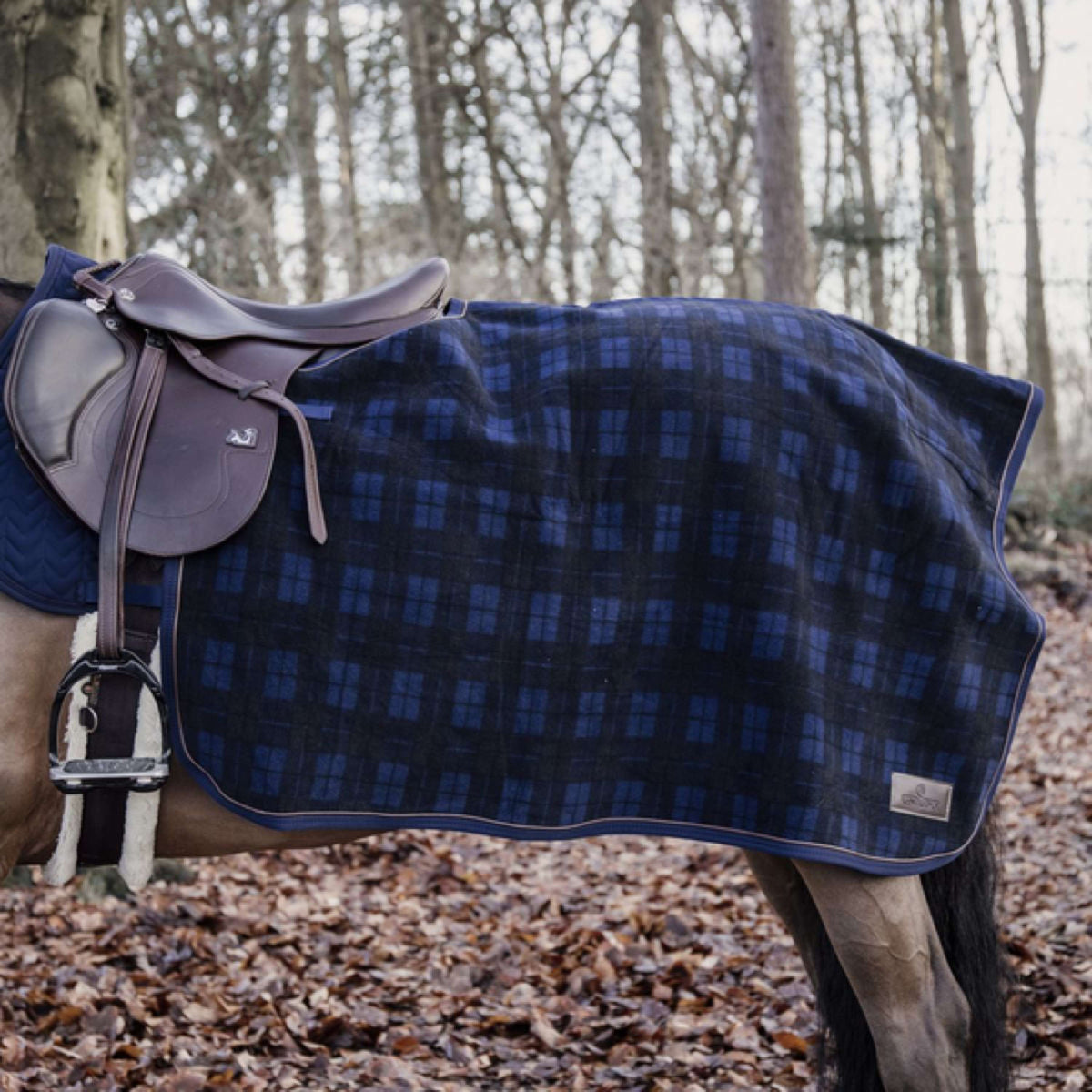 Kentucky Exercise Rug Square Heavy Fleece Dark blue