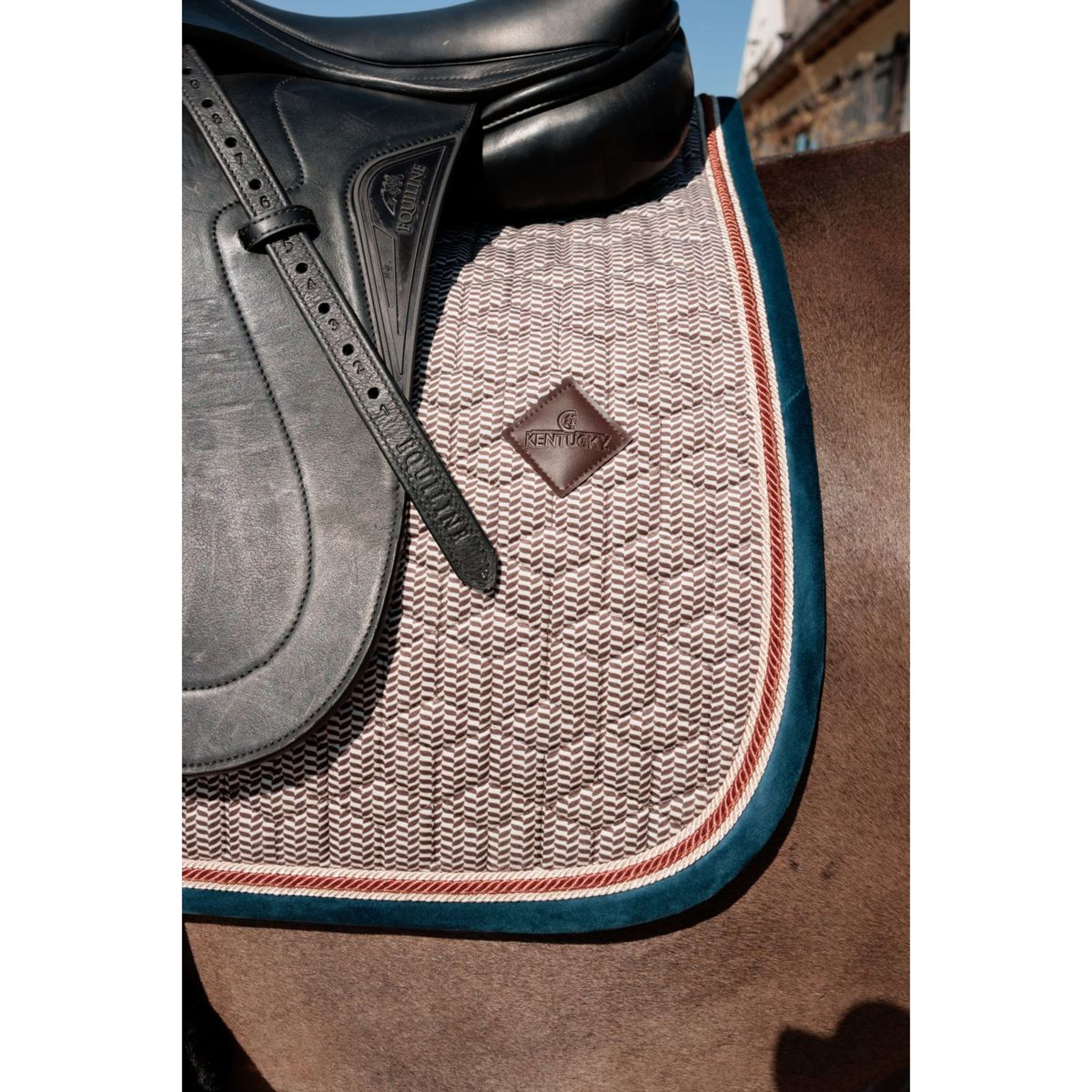 Kentucky Horsewear Saddlepad Pied-de-Poule Dressage Bordeaux/Navy