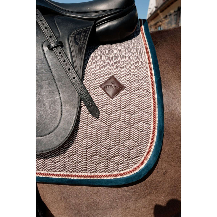 Kentucky Horsewear Saddlepad Pied-de-Poule Dressage Bordeaux/Navy