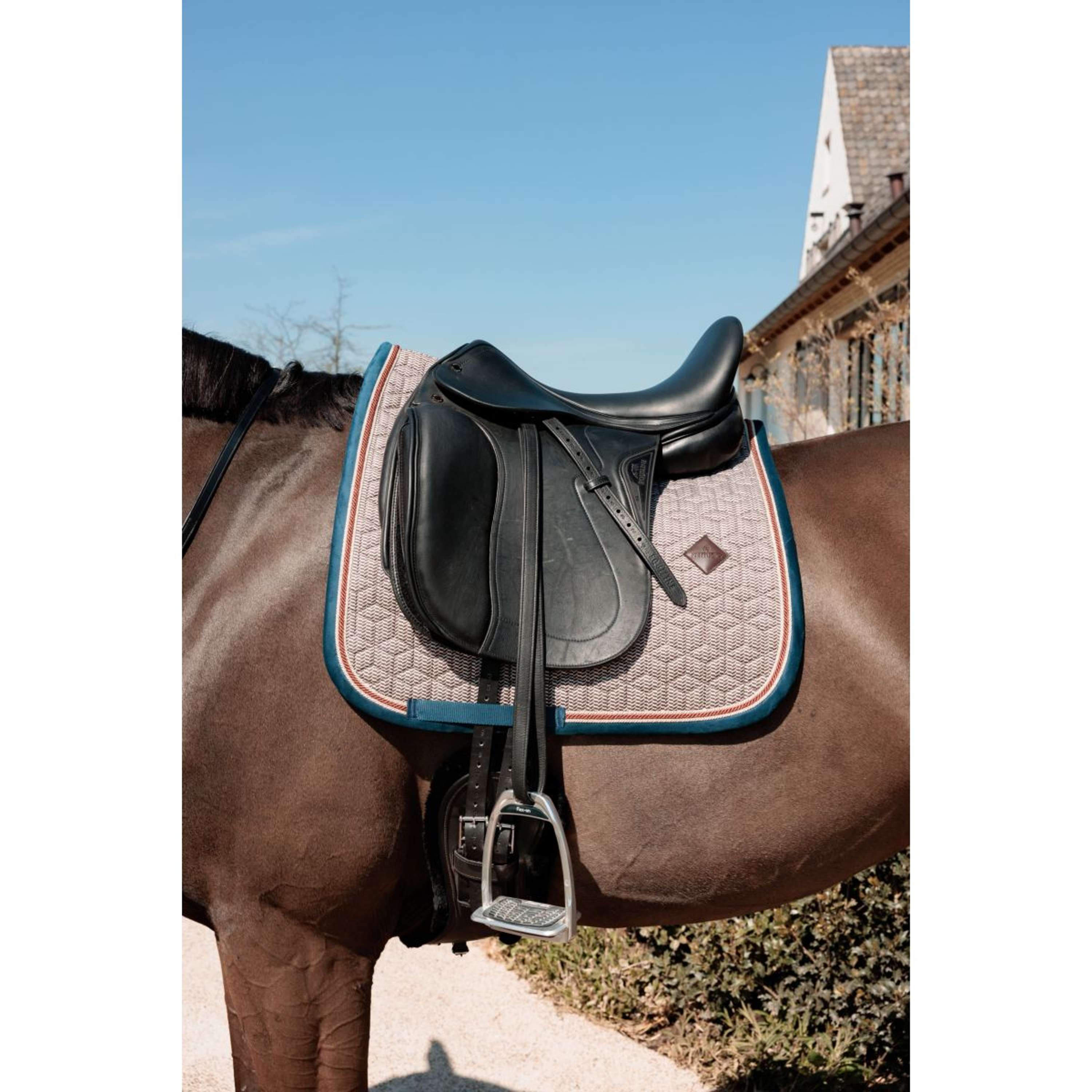 Kentucky Horsewear Saddlepad Pied-de-Poule Dressage Bordeaux/Navy