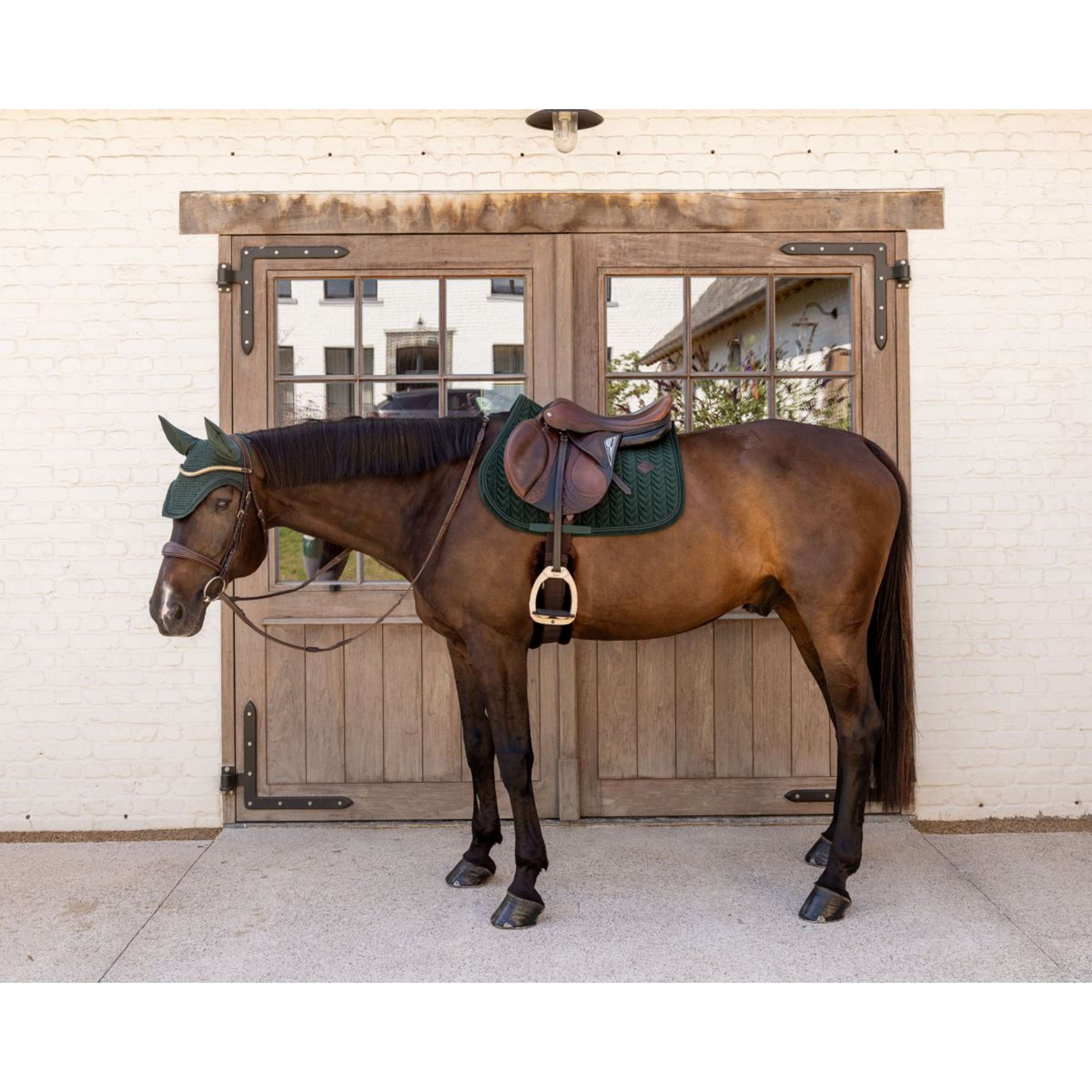 Kentucky Saddlepad Velvet Mini Pearls Jumping Pine Green