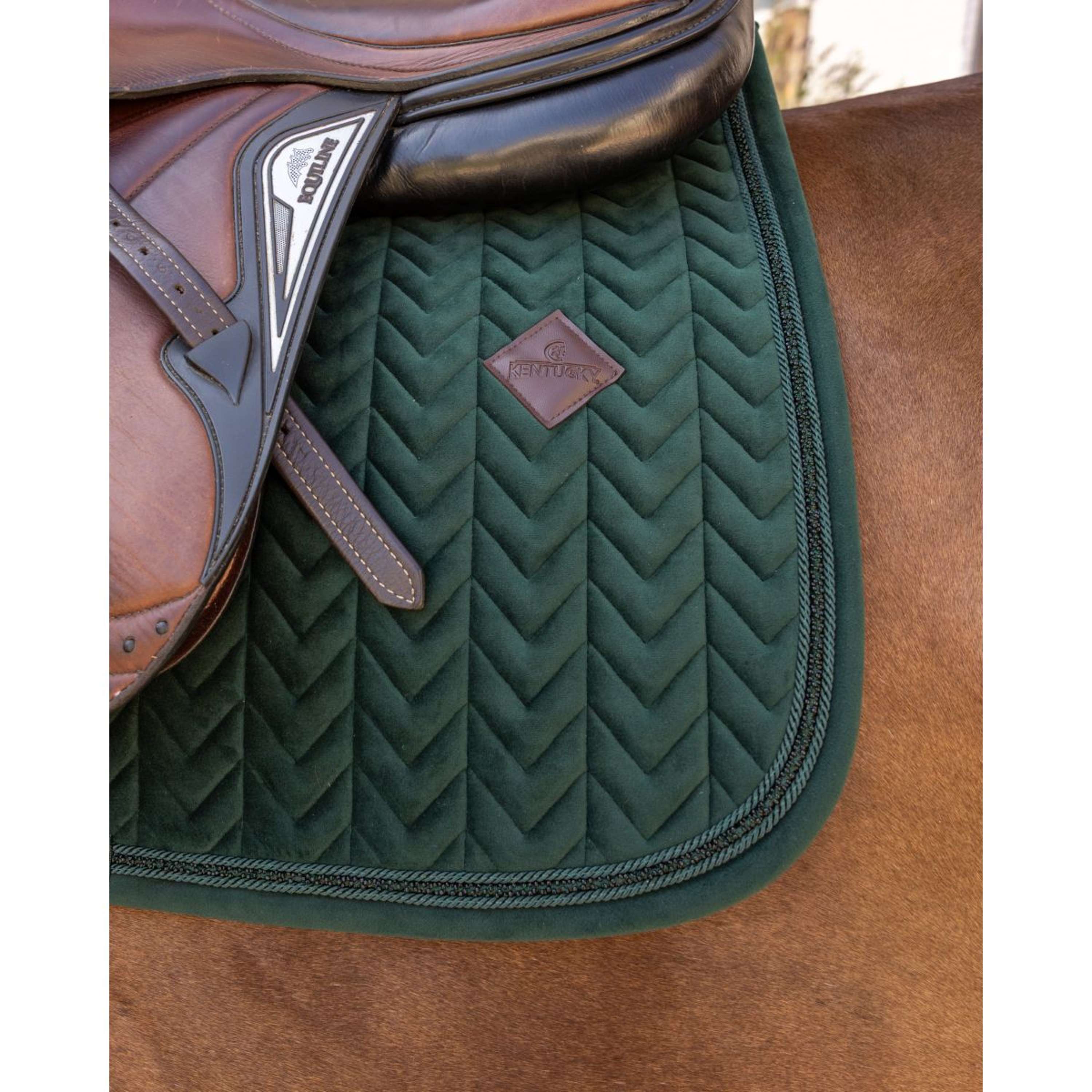 Kentucky Saddlepad Velvet Mini Pearls Jumping Pine Green