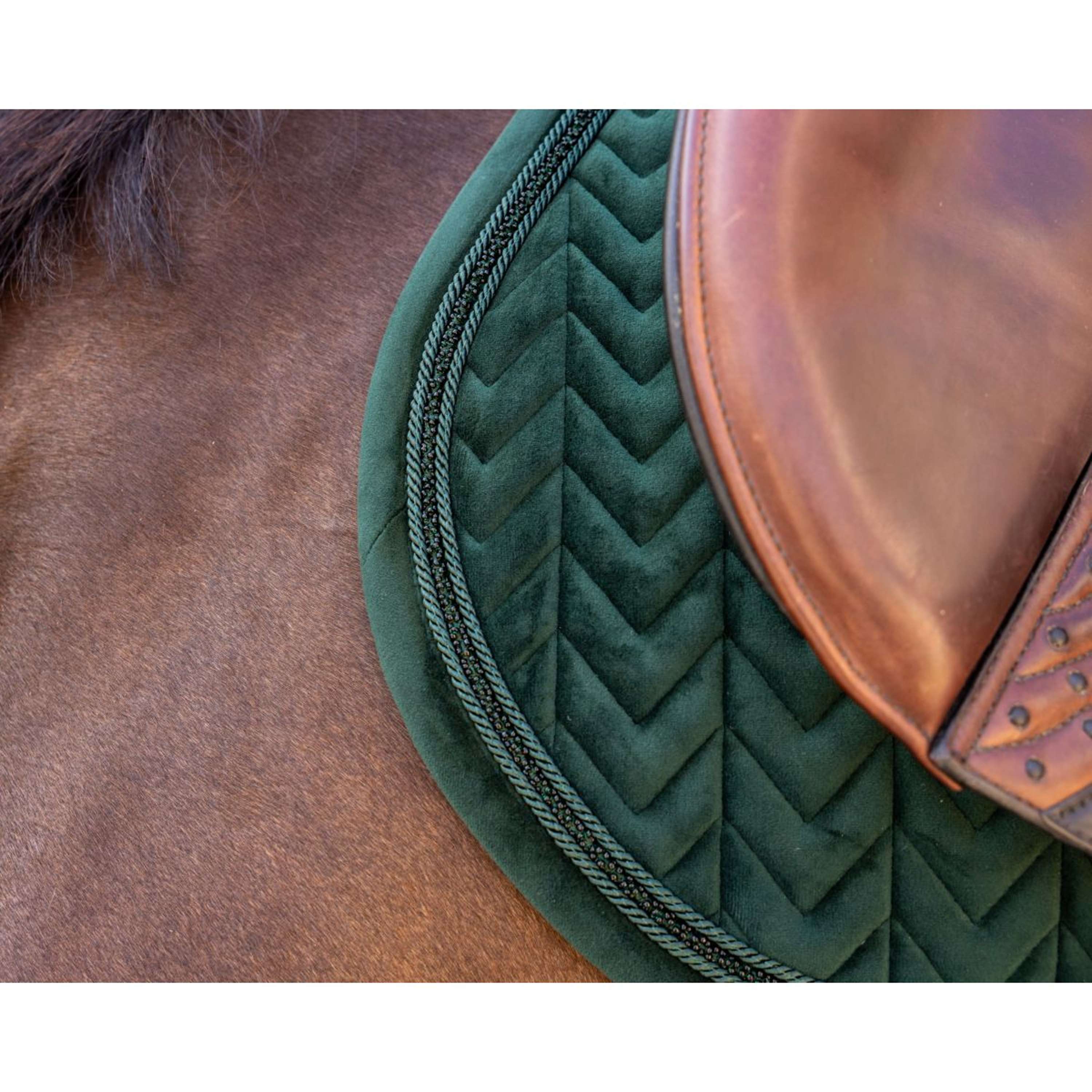 Kentucky Saddlepad Velvet Mini Pearls Jumping Pine Green