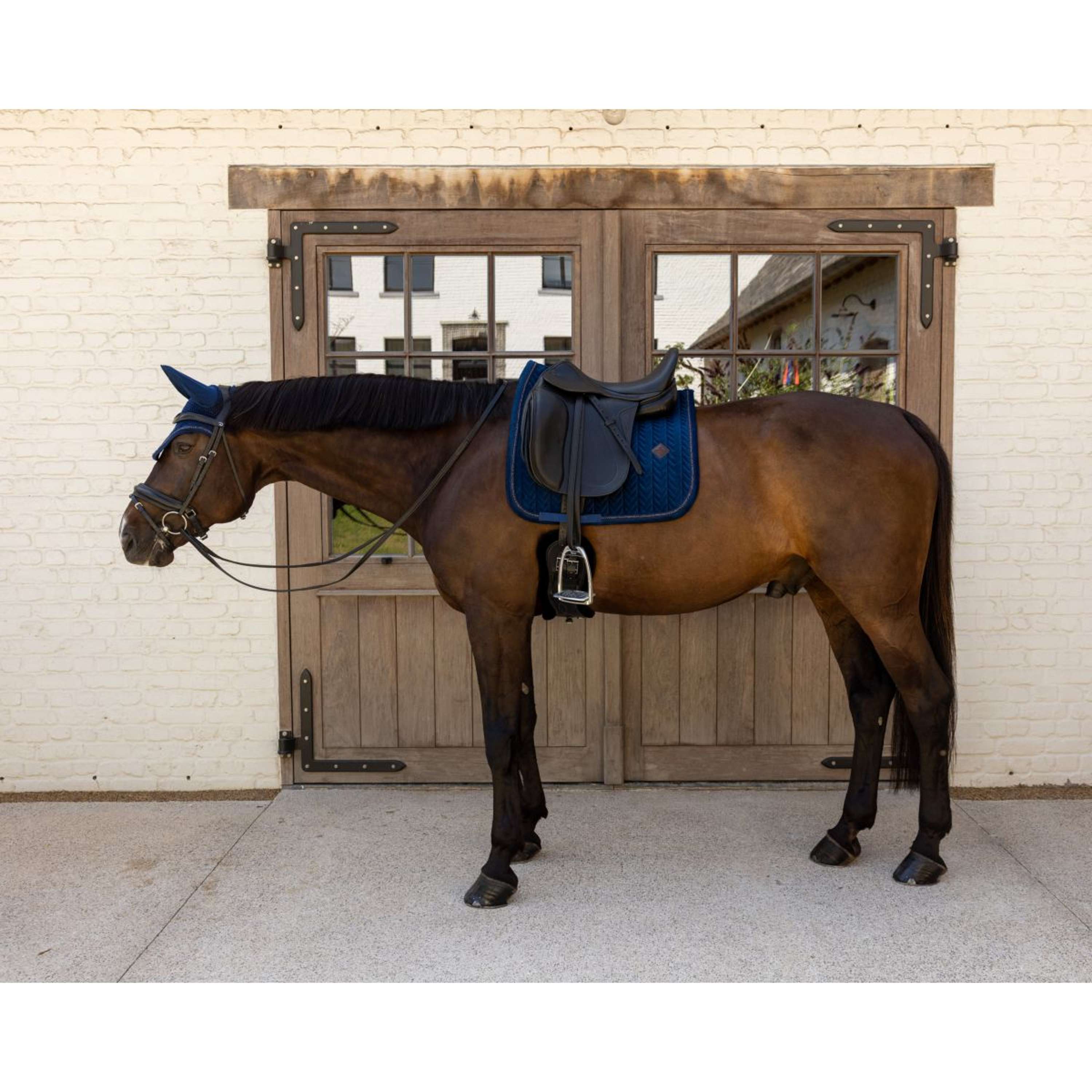 Kentucky Saddlepad Velvet Mini Pearls Dressage Navy