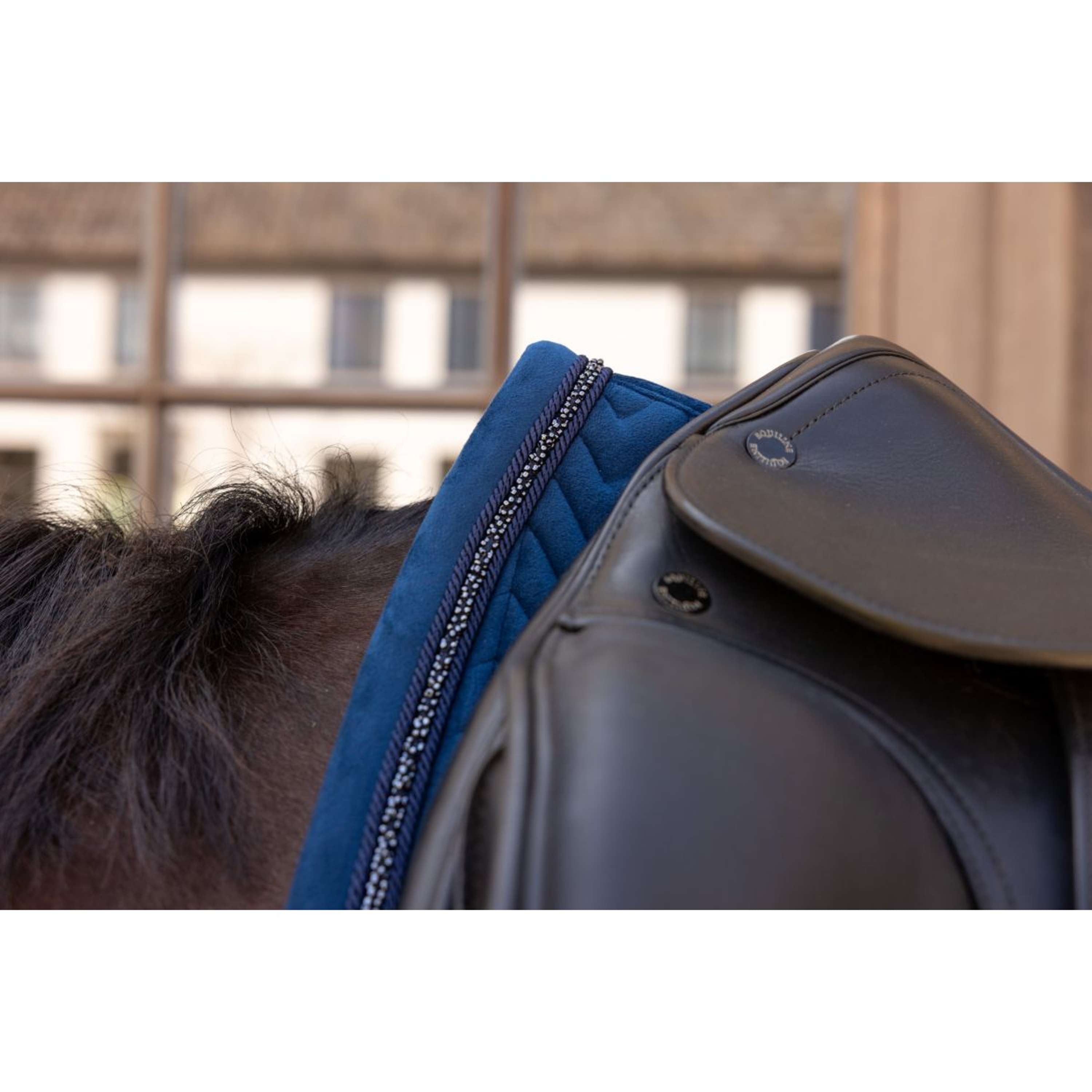Kentucky Saddlepad Velvet Mini Pearls Dressage Navy