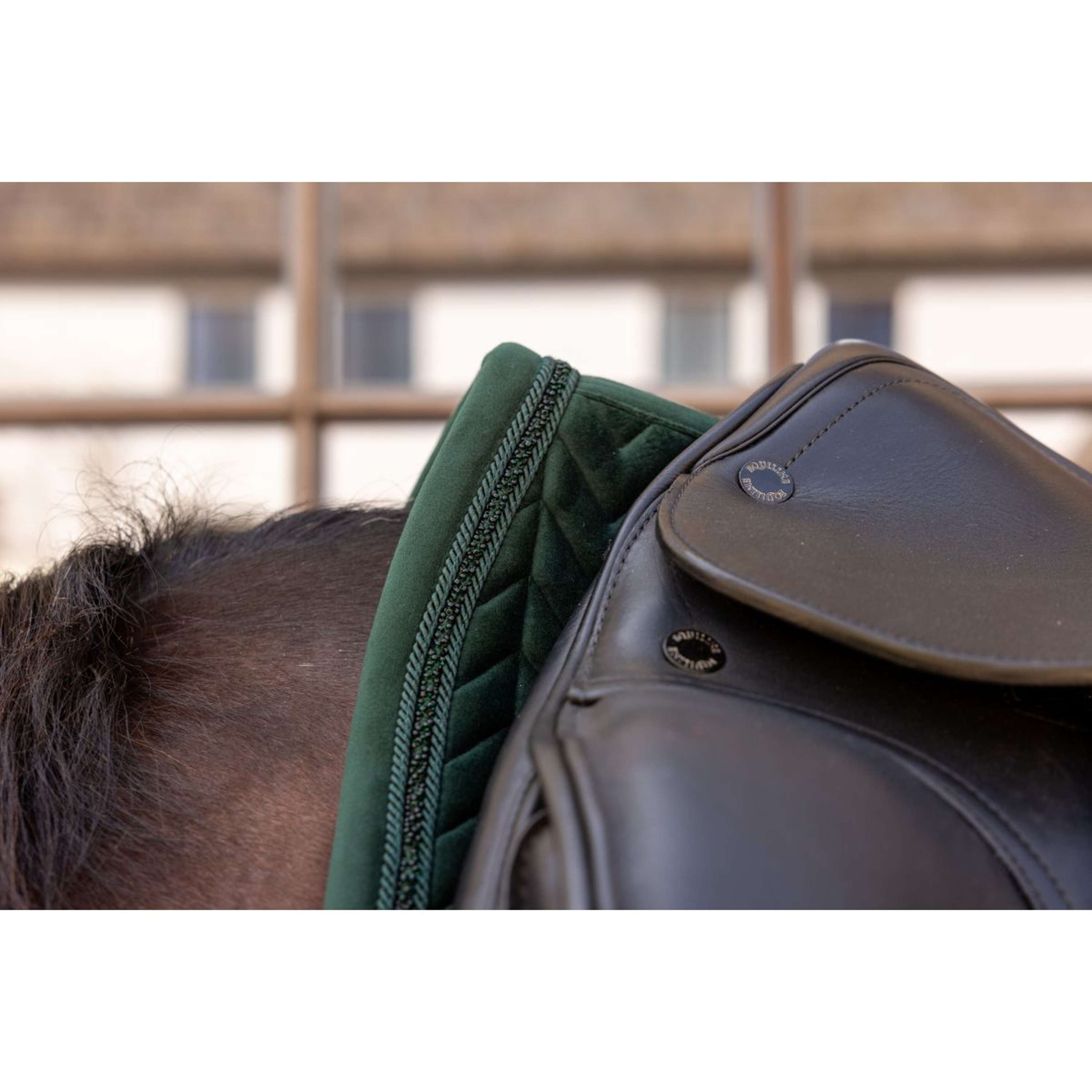 Kentucky Saddlepad Velvet Mini Pearls Dressage Pine Green