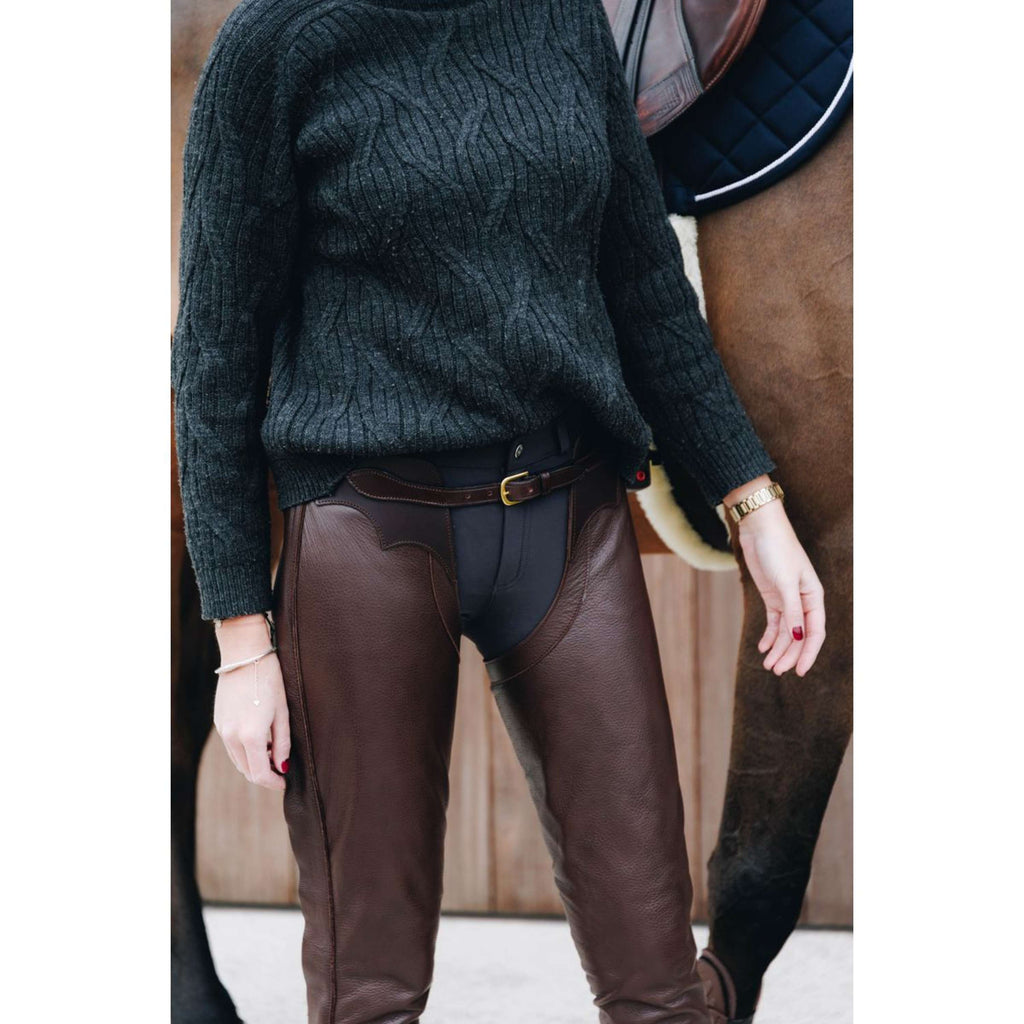 Dyon Long Leather Chaps Standard Brown