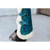 Kentucky Tendon Boots Bamboo Elastic Velvet Vegan Fur Emerald