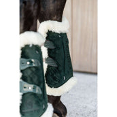 Kentucky Tendon Boots Bamboo Elastic Velvet Vegan Fur Dark green