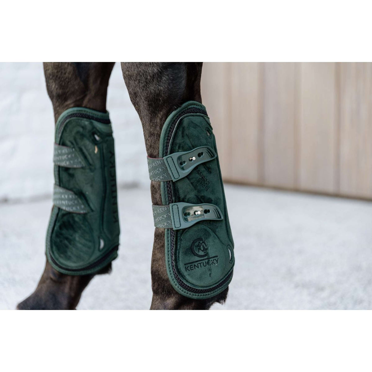 Kentucky Tendon Boots Bamboo Elastic Velvet Dark green