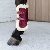 Kentucky Tendon Boots Bamboo Elastic Velvet Vegan Fur Bordeaux