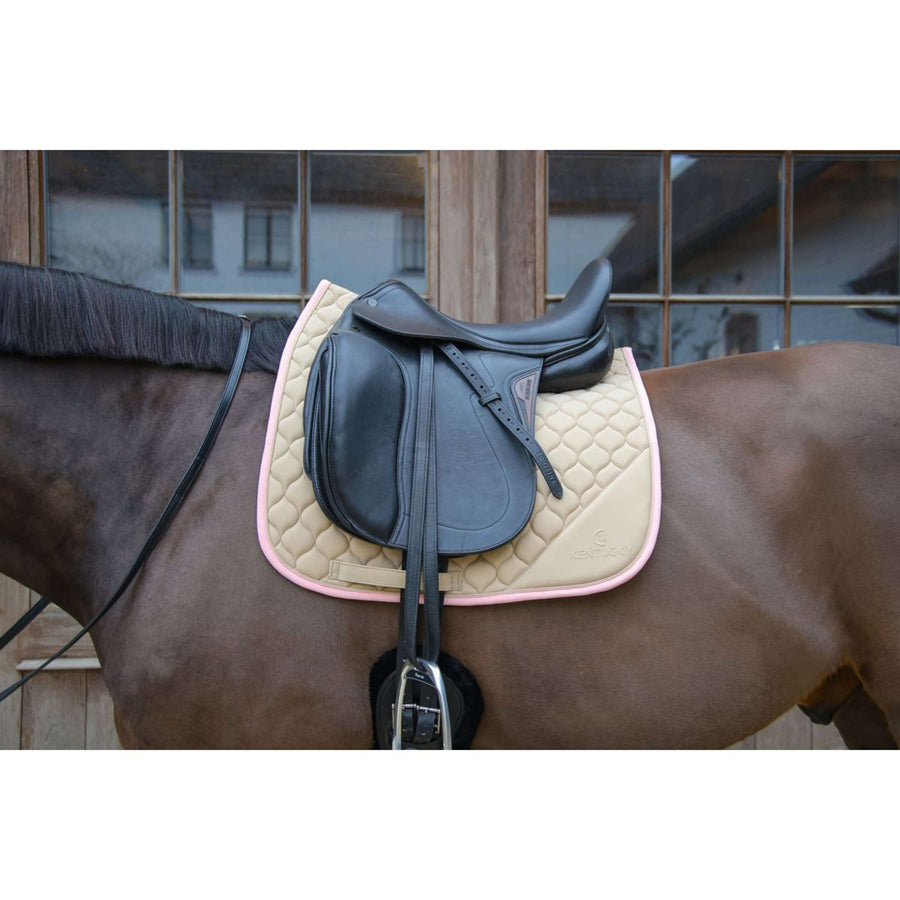 Kentucky Horsewear Saddlepad Softshell Onion Quilt Dressage Beige/Old Pink