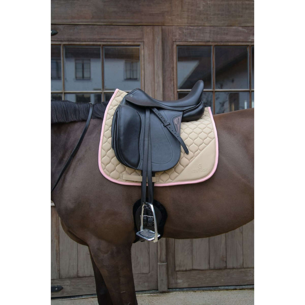 Kentucky Horsewear Saddlepad Softshell Onion Quilt Dressage Beige/Old Pink