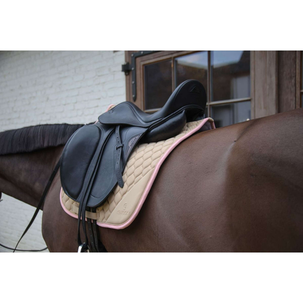 Kentucky Horsewear Saddlepad Softshell Onion Quilt Dressage Beige/Old Pink