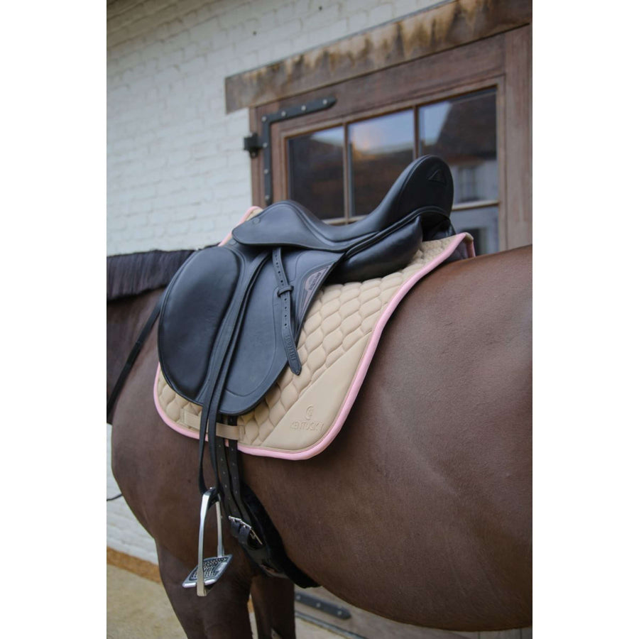 Kentucky Horsewear Saddlepad Softshell Onion Quilt Dressage Beige/Old Pink