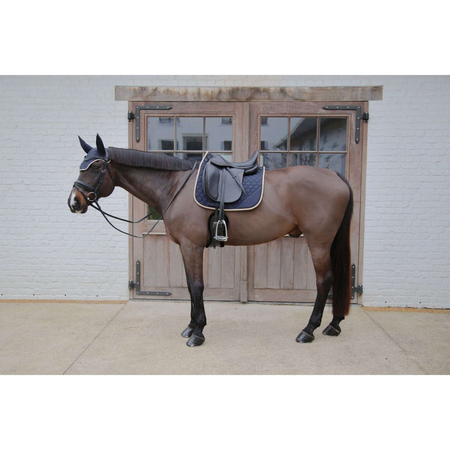 Kentucky Horsewear Saddlepad Softshell Onion Quilt Dressage Navy/Beige
