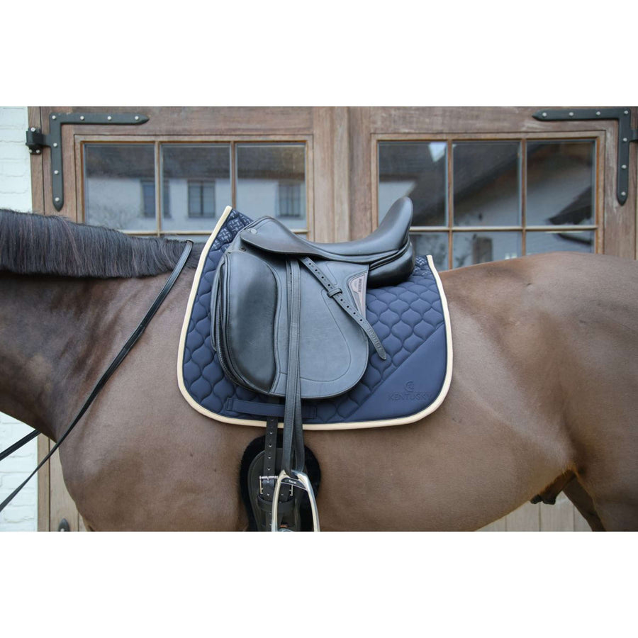 Kentucky Horsewear Saddlepad Softshell Onion Quilt Dressage Navy/Beige