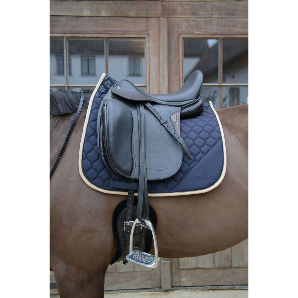 Kentucky Horsewear Saddlepad Softshell Onion Quilt Dressage Navy/Beige