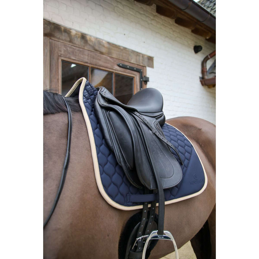 Kentucky Horsewear Saddlepad Softshell Onion Quilt Dressage Navy/Beige